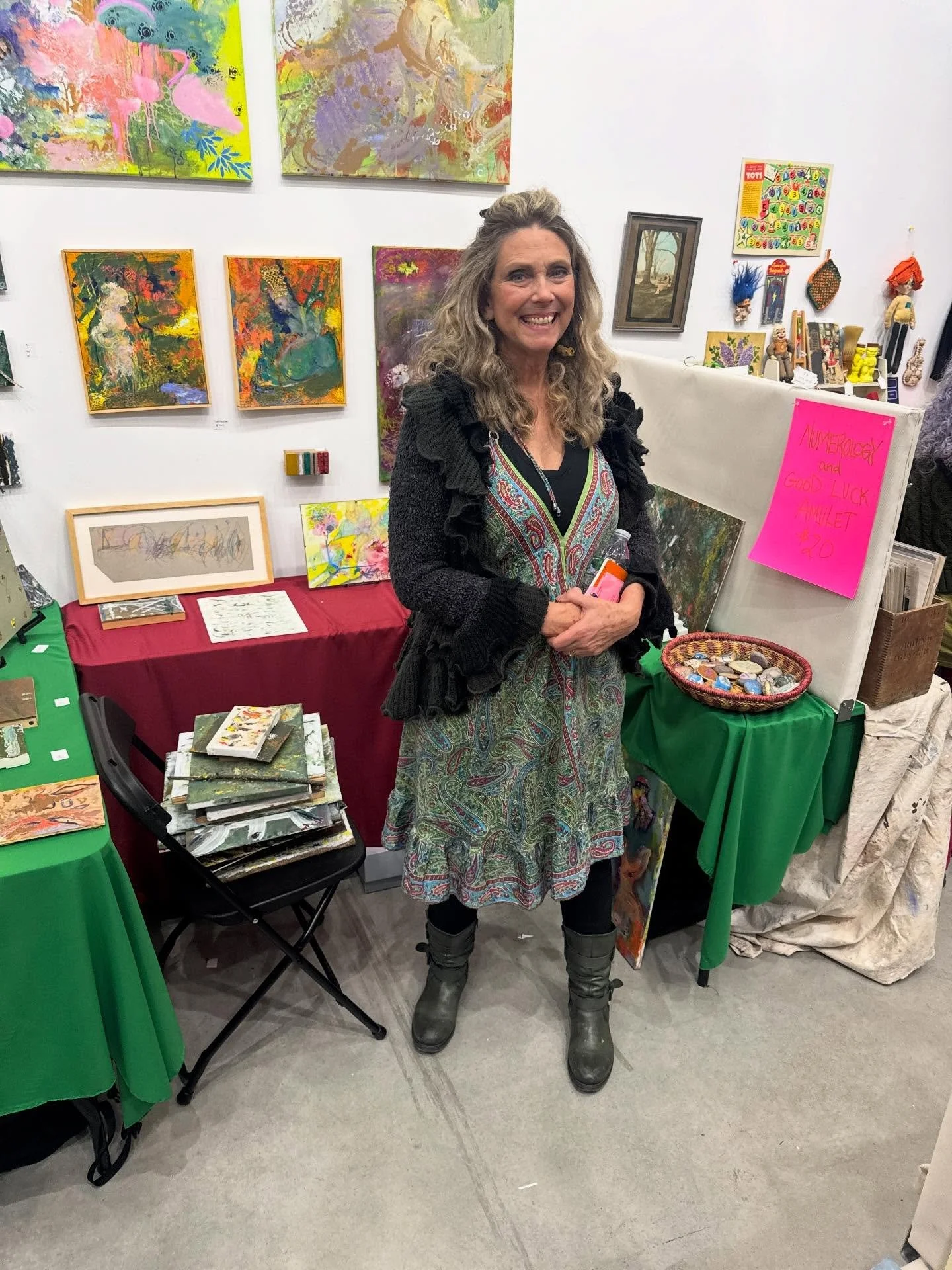 Mary Flinn in front of her booth at BoHo Bazaar!

The party is on at @artcake_nyc until 6pm! Tickets are available at the door.