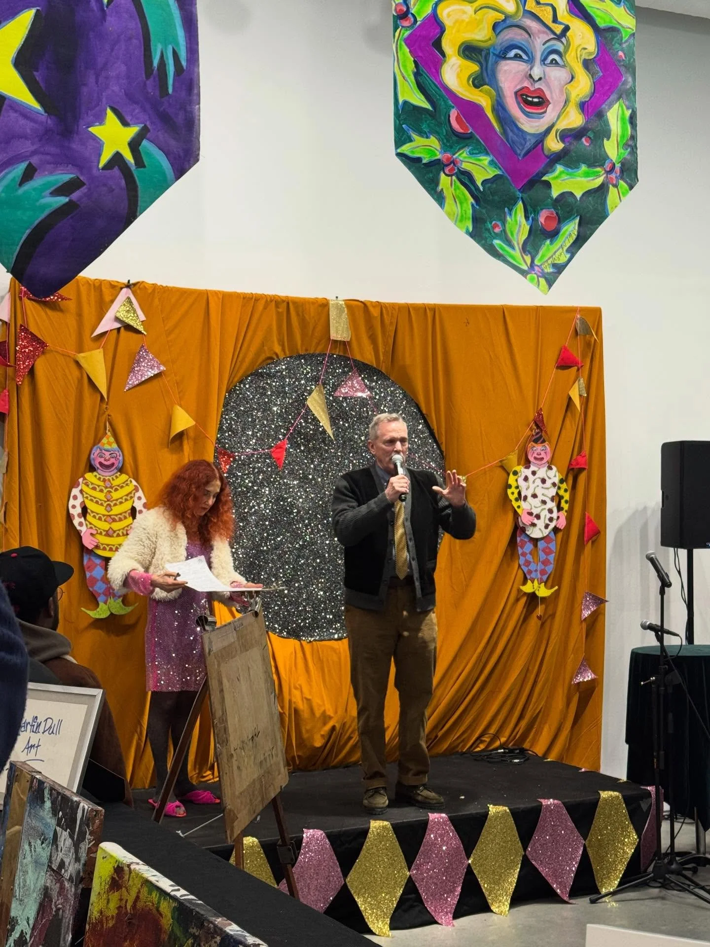 Boho Bazaar master of ceremonies Lisa Levy and NYAE Executive 
Director Michael Gormley

BoHo Bazaar is on at @artcake_nyc until 6pm! Tickets are available at the door.