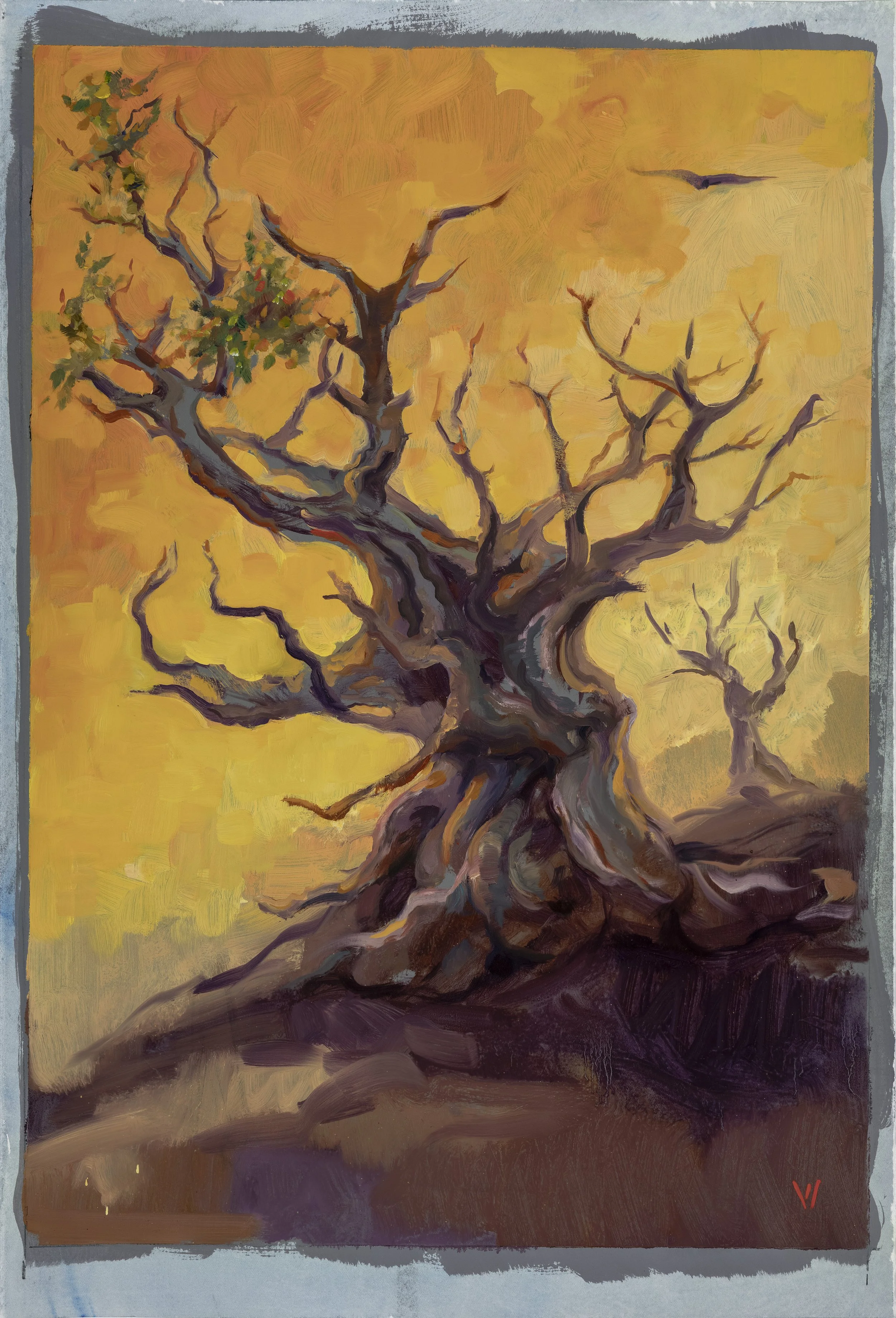 The Prometheus Tree_2025_oil on paper_20x14 inches_.jpg