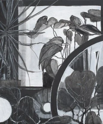 Catherine Lepp, "Mirror, Window, Anthurium and Figs"