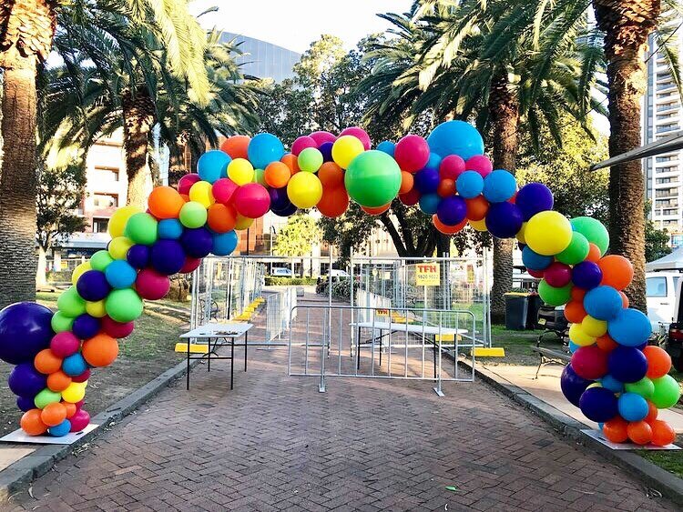 A POP of colour for the Burgapalooza event 💜💙❤️💚 #houseofballoons_au 
*⁠⠀
*⁠⠀
*⁠⠀
*⁠⠀
*⁠⠀
*⁠⠀
#balloonarch #sydneyballoons #foodfestival #balloondecor #syd #ilovesydney #foodfest #sydneyballoondecorator #sydneyparty #partyballoons #customballoons 