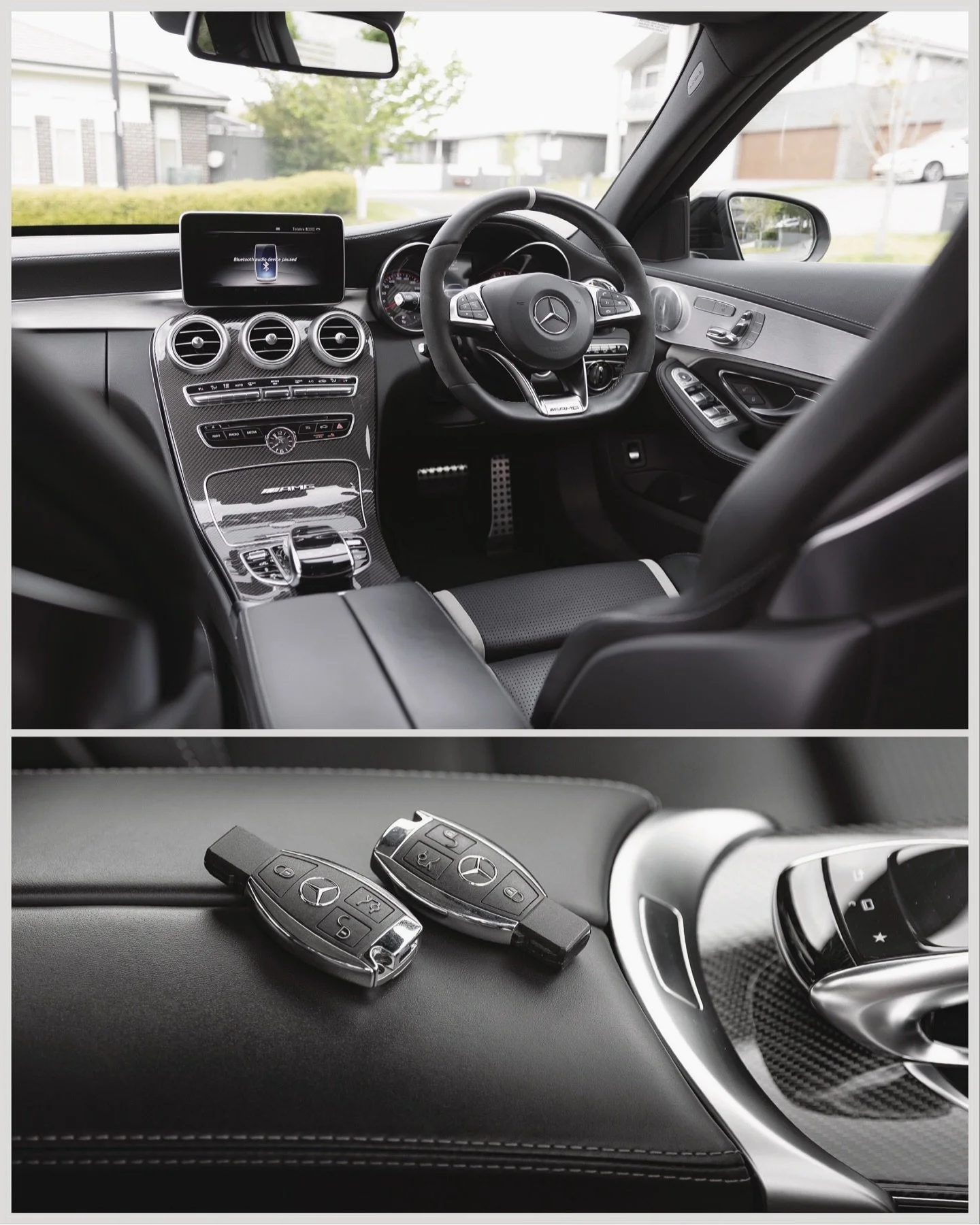 Mercedes-AMG C63 S interior details from a recent car photoshoot. When selling your car, capturing every detail is so important as it builds trust and shows the car's true condition. #carphotography #mercedesamg #c63s #c63amg #mercedesbenz #carsales 