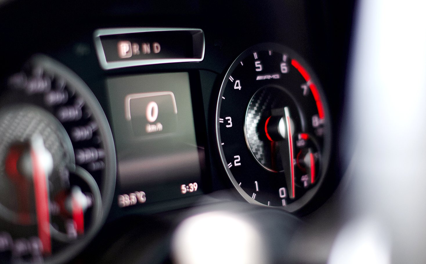 Mercedes A45 AMG interior dials