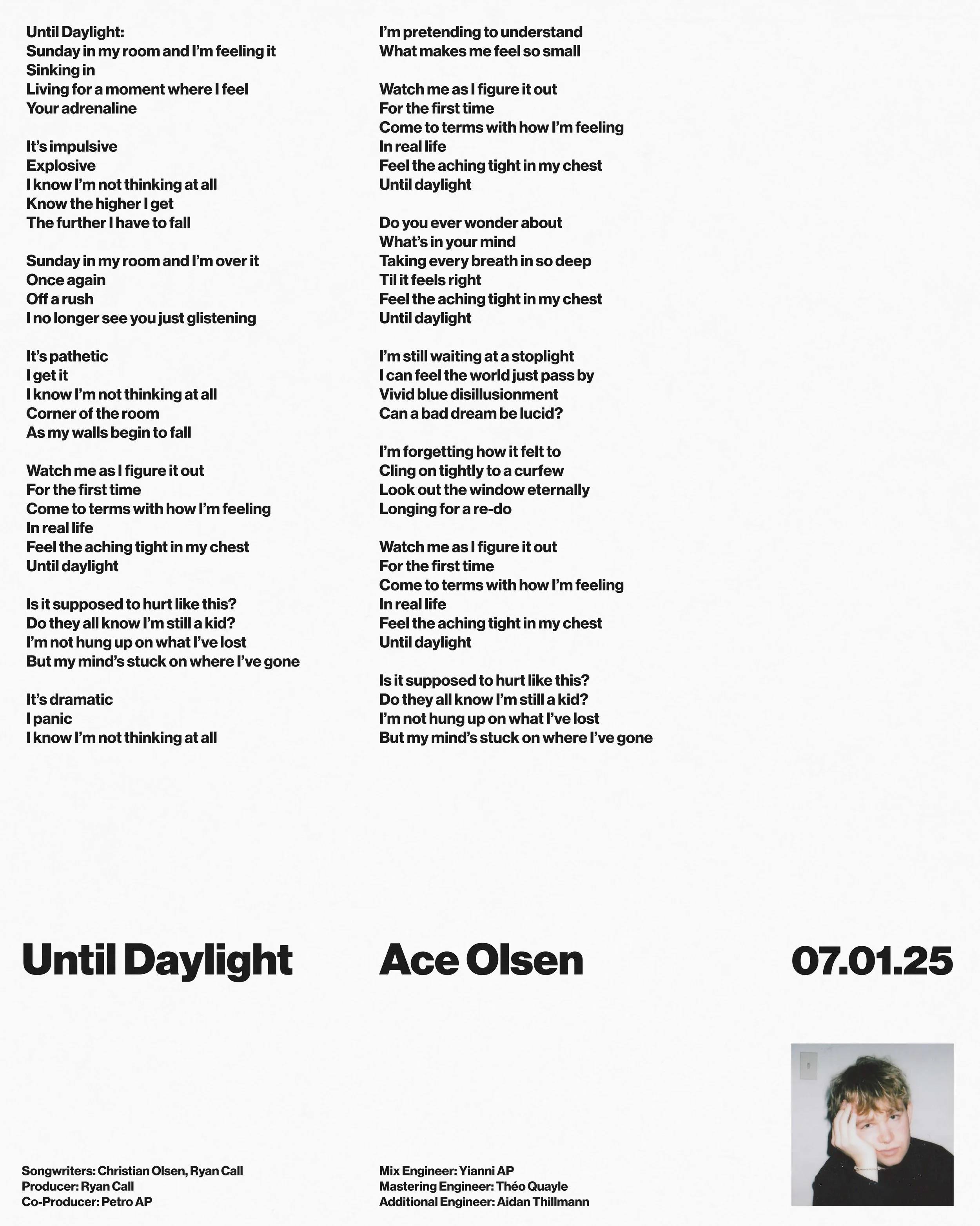 Until Daylight, Ace Olsen. 2025