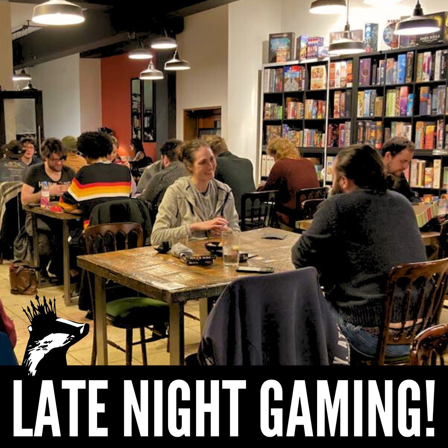 🎲🌃 Late night board gaming? Say no more! 🦡🎉 

Badger Badger now offers board game sessions until 1am every Friday and Saturday. (And 11pm all other nights of the week!) 

Come down and get your game on:
badgerbadger.org/book-a-table