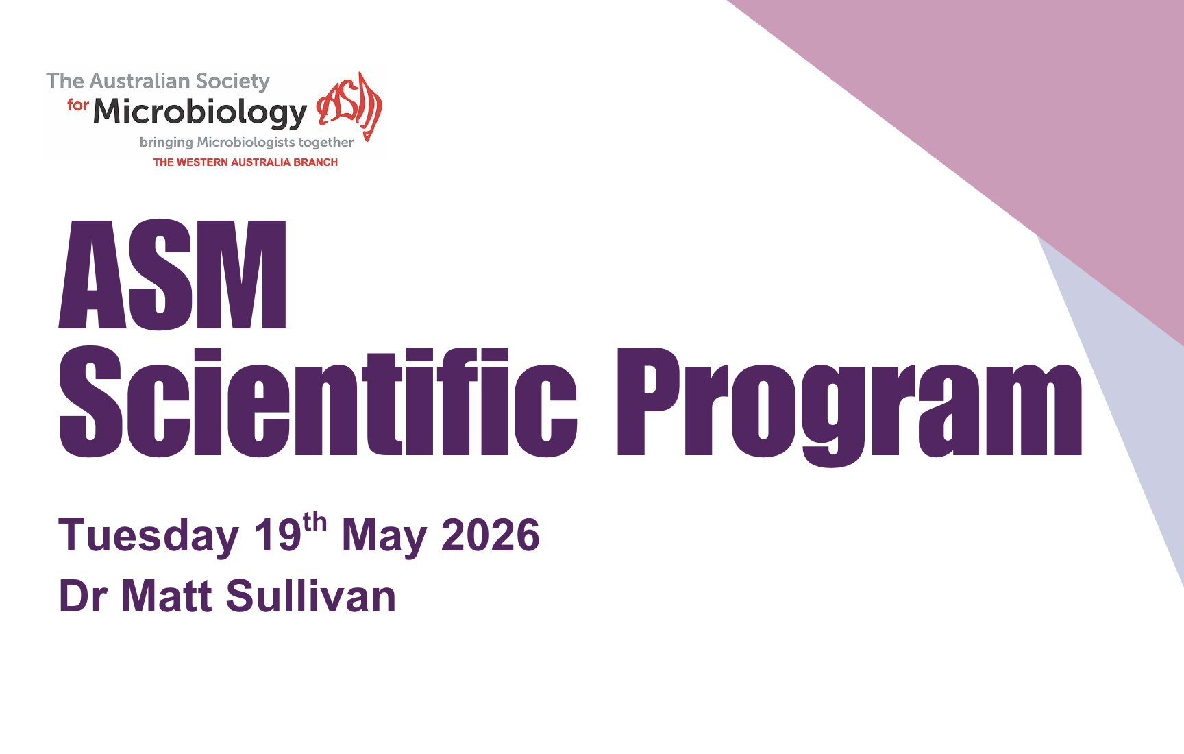 ASM Scientific Program - Dr Matt Sullivan