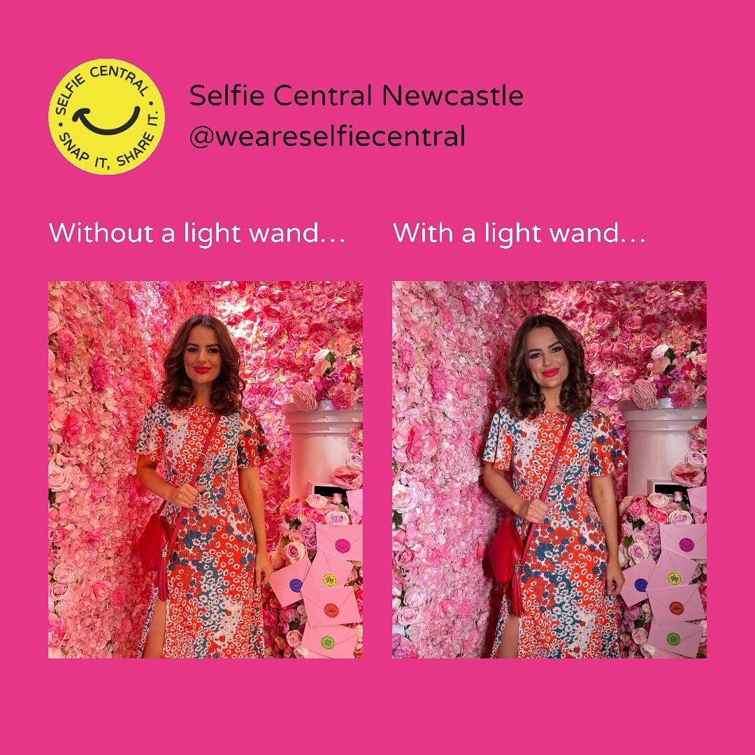 LIGHT WANDS📸

Unsure if you should hire a light wand? Here is your answer😍 
 
Look at the lighting difference in these two photos!

Add to your booking for only &pound;3 extra 🎟 

#SelfieCentralNewcastle #SelfieCentral #WeAreSelfieCentral