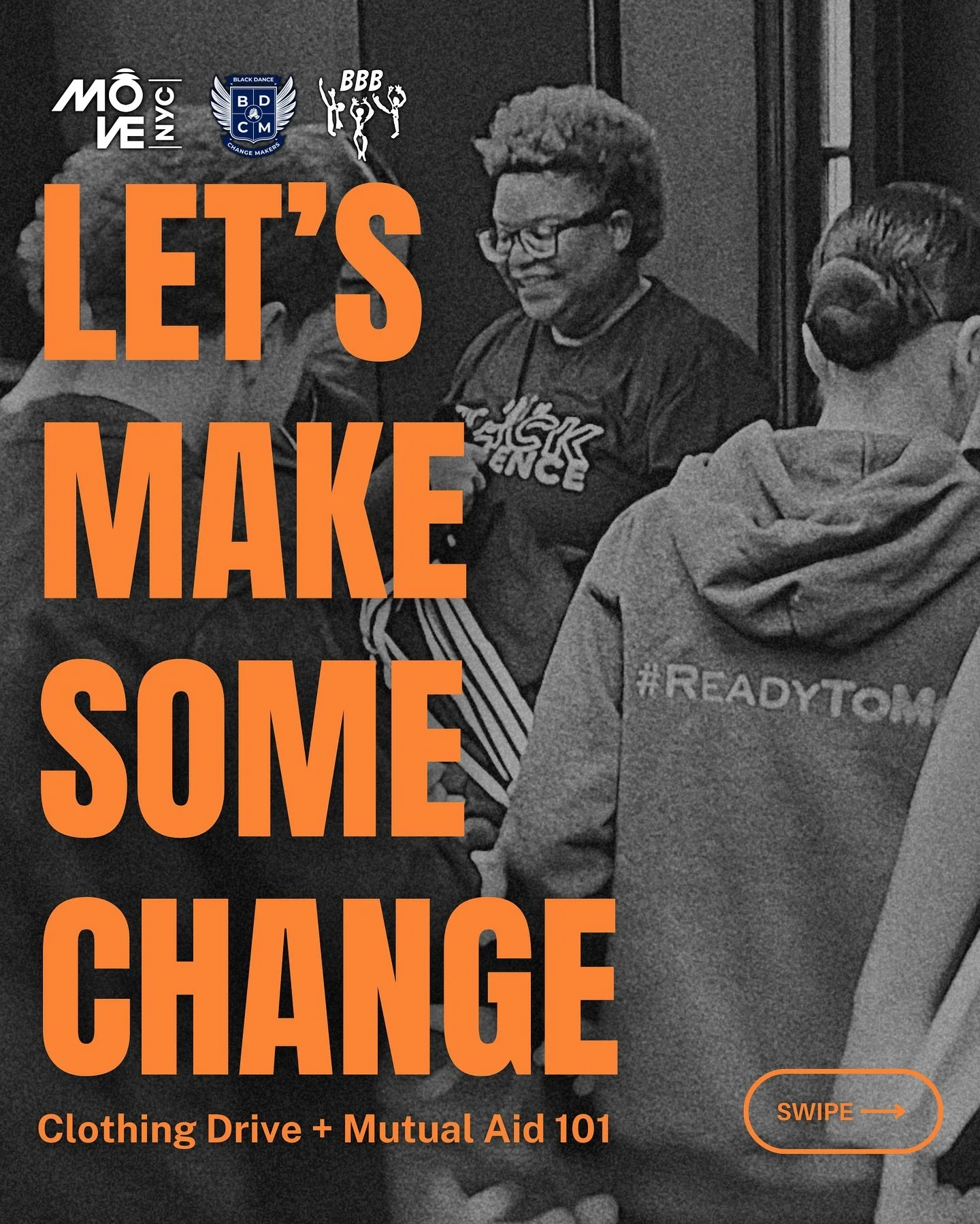 We take care of us.
From maroon legacies to right now, we move resources where they are needed.
This week we&rsquo;re teaming with Beyond the Black Box and MOVE|NYC| for a Clothing Drive that puts gear in the hands of the next generation of dancers w