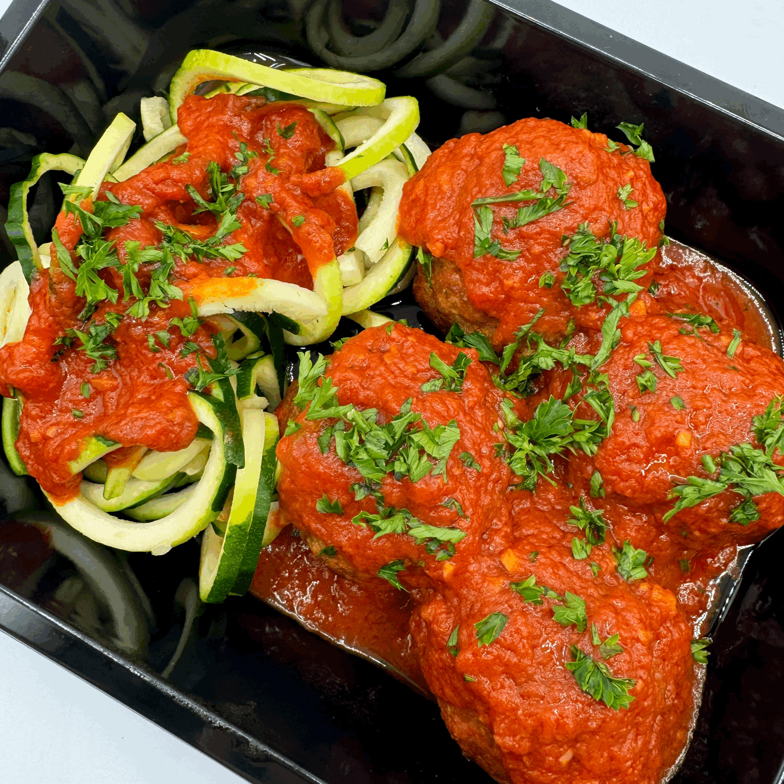 Turkey meatballs w/ Zucchini Noodles
