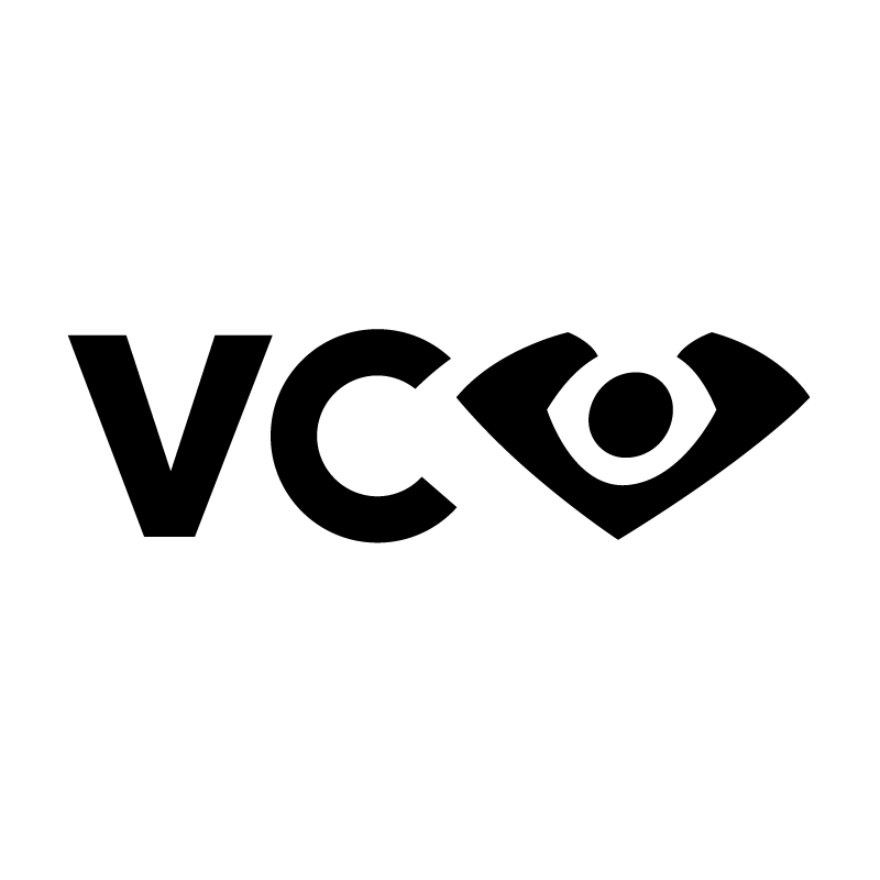 The image features a black background with a white logo that reads 'VCO' in stylized, bold letters, with the 'O' designed as a heart outline.
