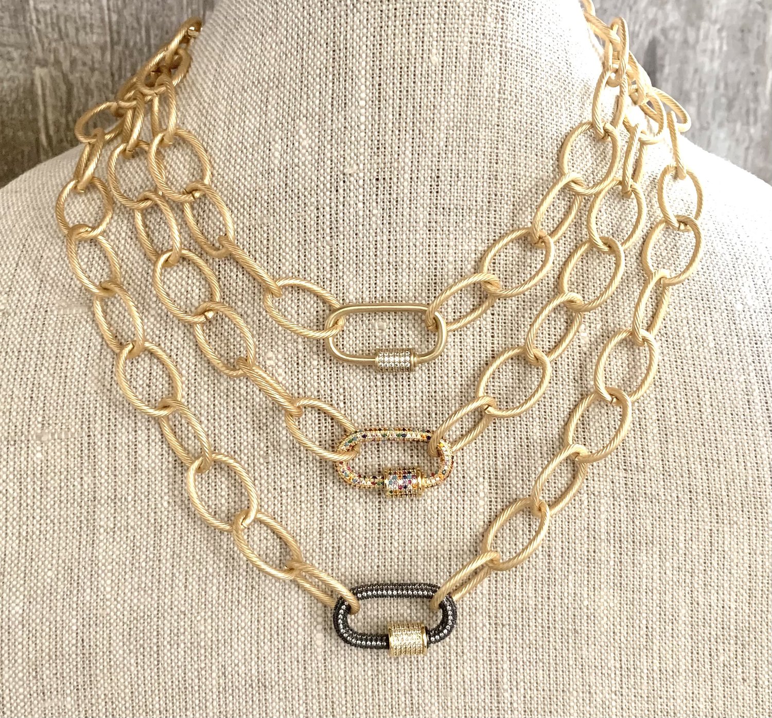 Gold Carabiner Necklace