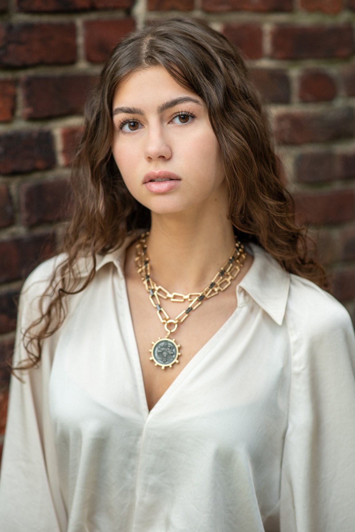 Mixed Metal with Gun Pendant Necklace CJ.jpeg
