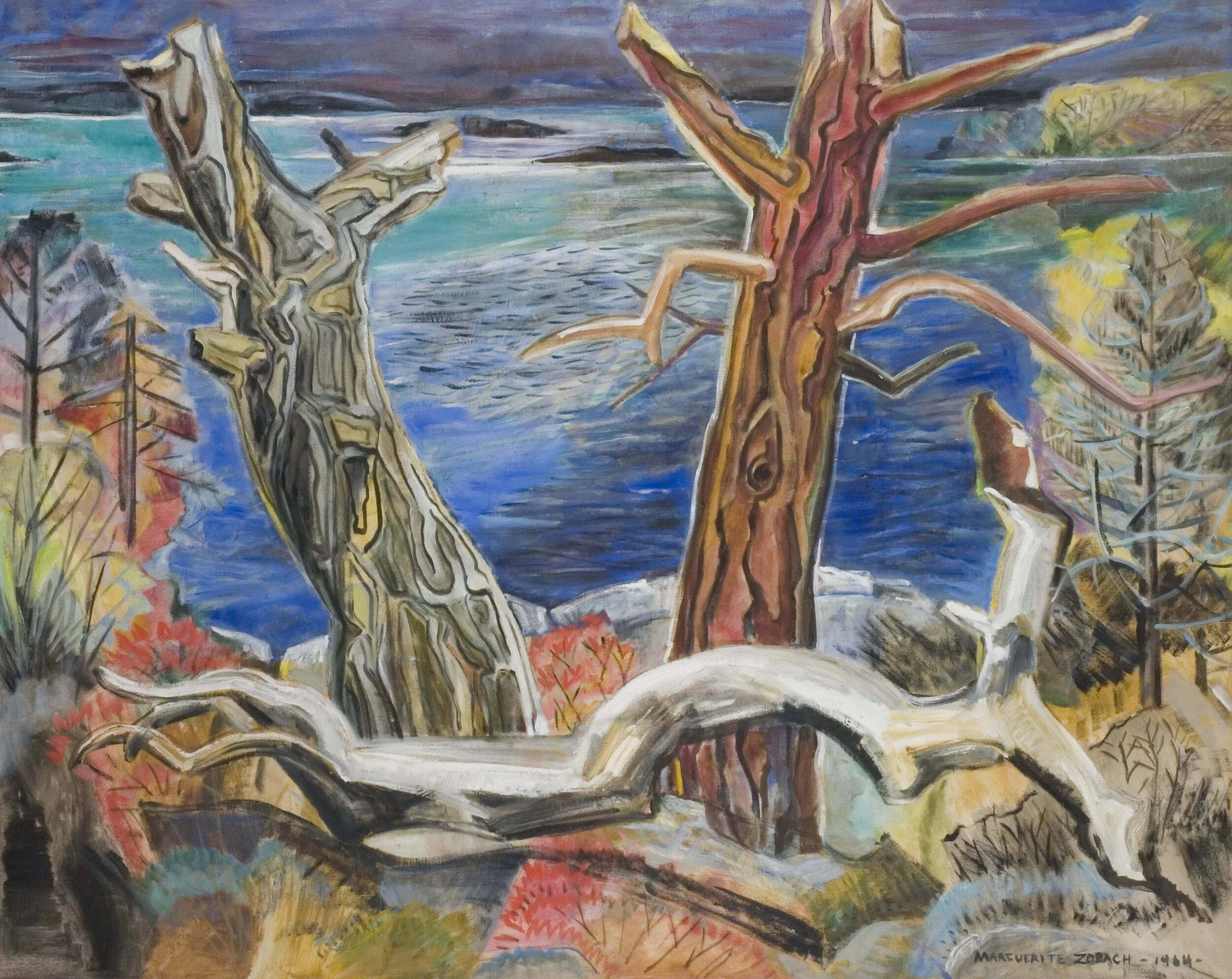 "Shore in Autumn", 1964, oil on canvas