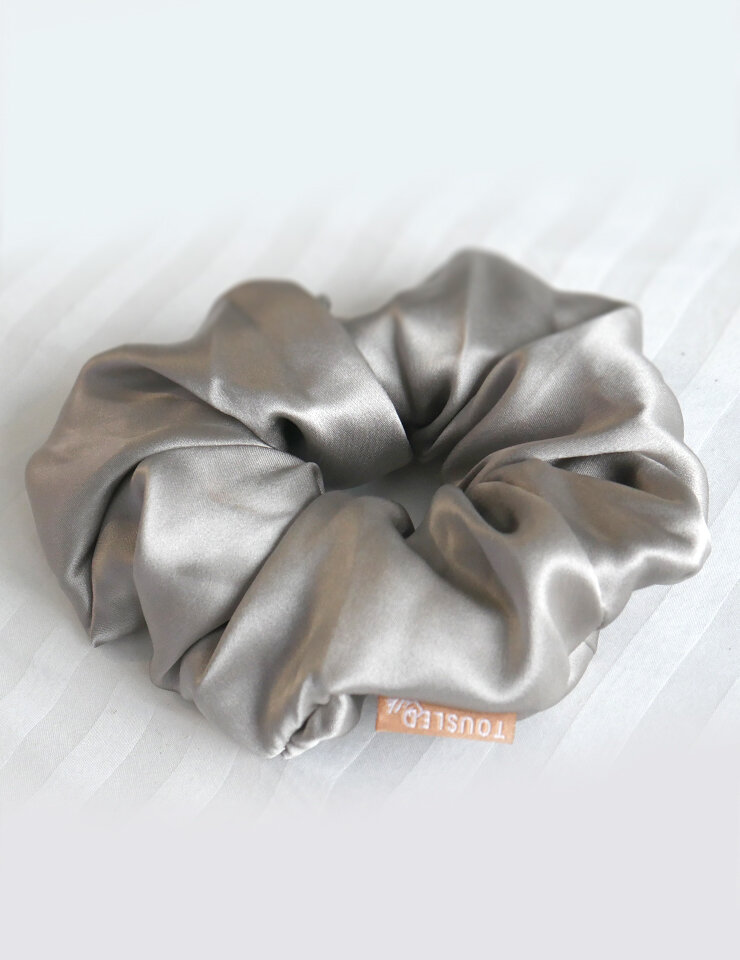 Tousled Silk SLATE GREY JUMBO SCRUNCHY