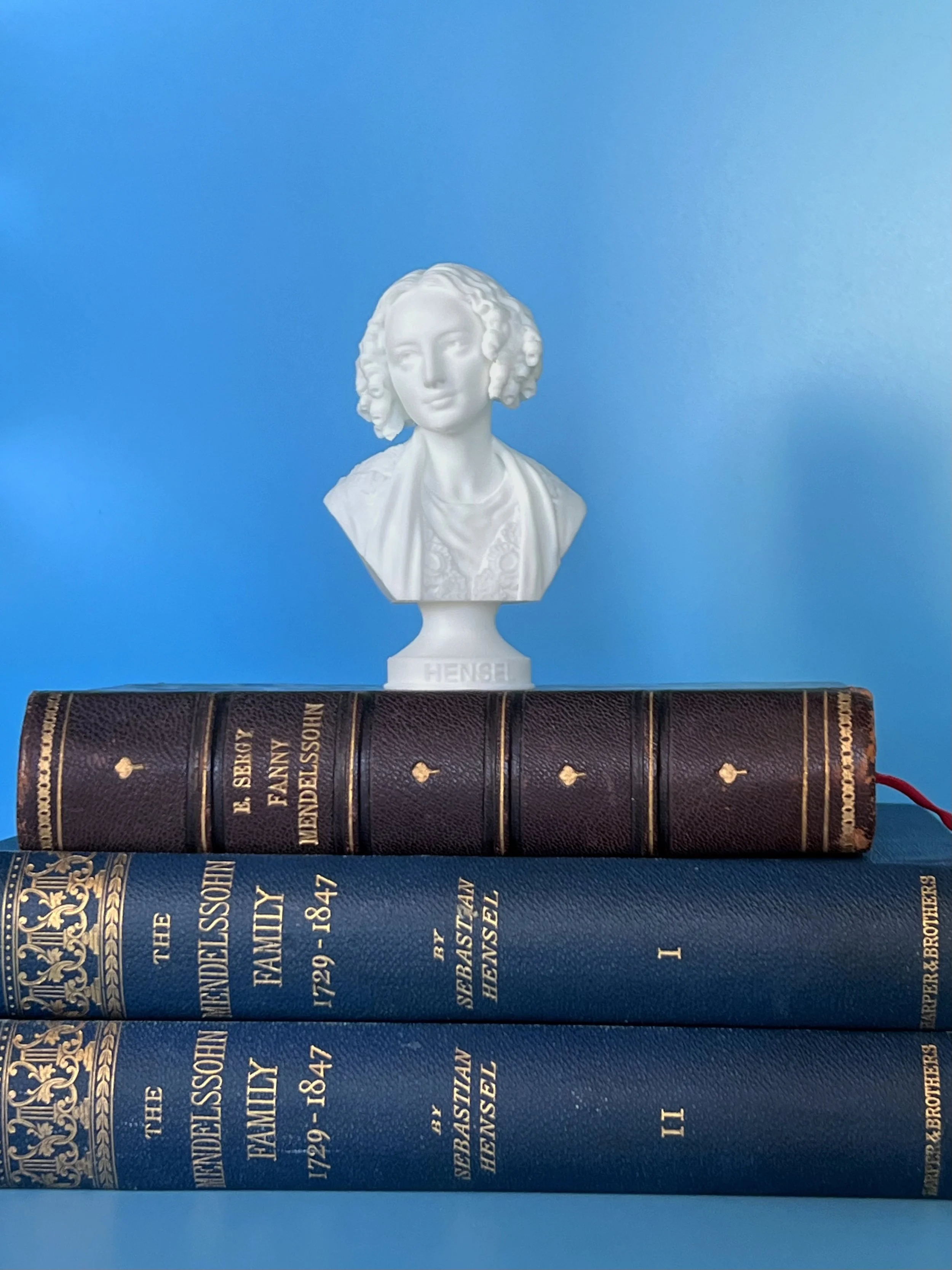 bust on old books