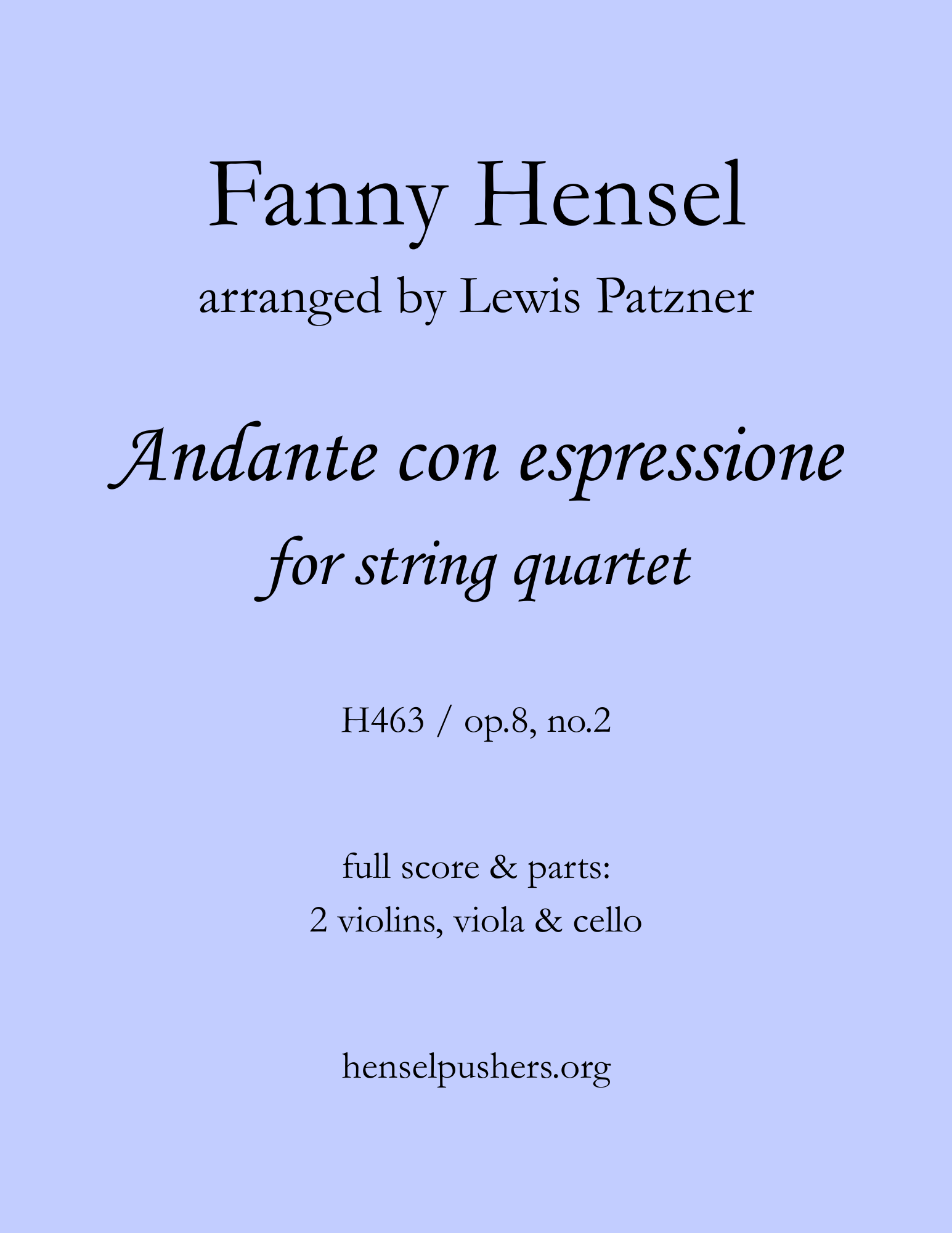 Andante con espressione for string quartet [PDF instant download]