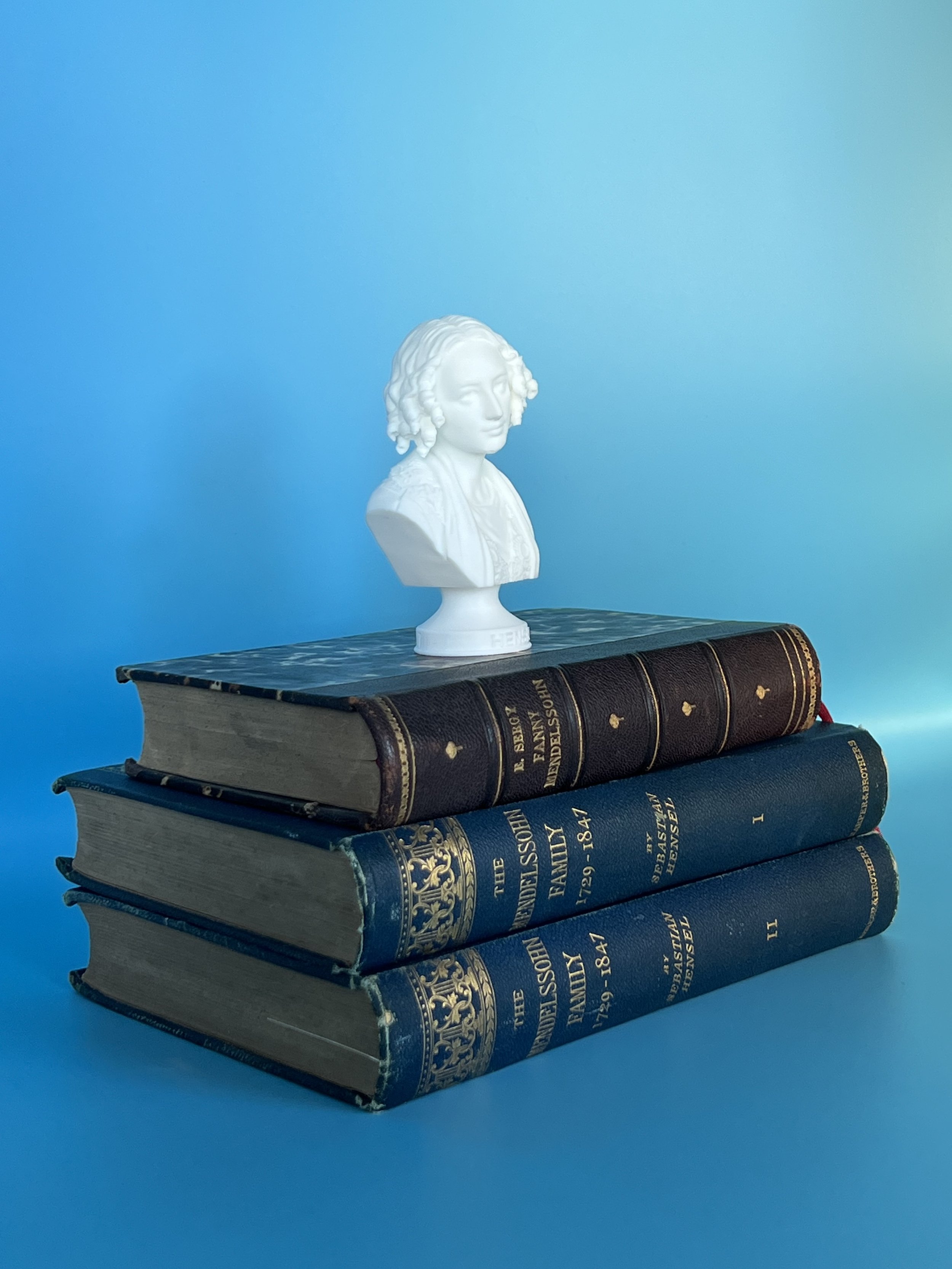 bust on old books