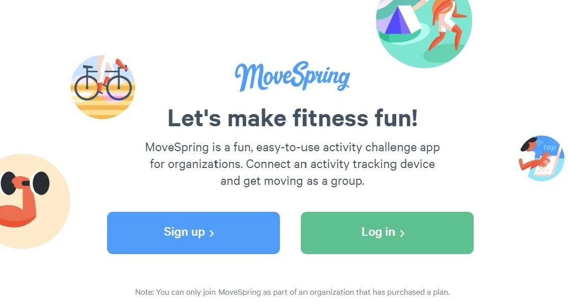 2. Lorsque vous arrivez sur le site de MoveSpring, cliquez sur "Sign up".
