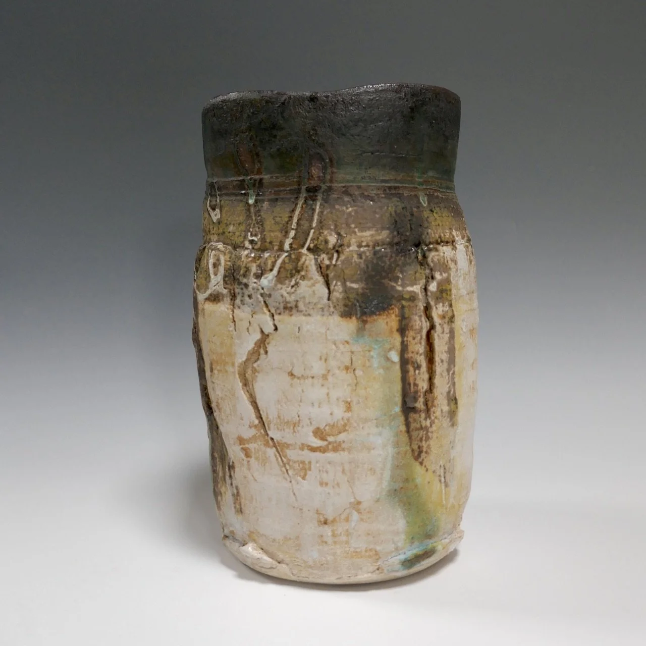 Handprint bark vessel