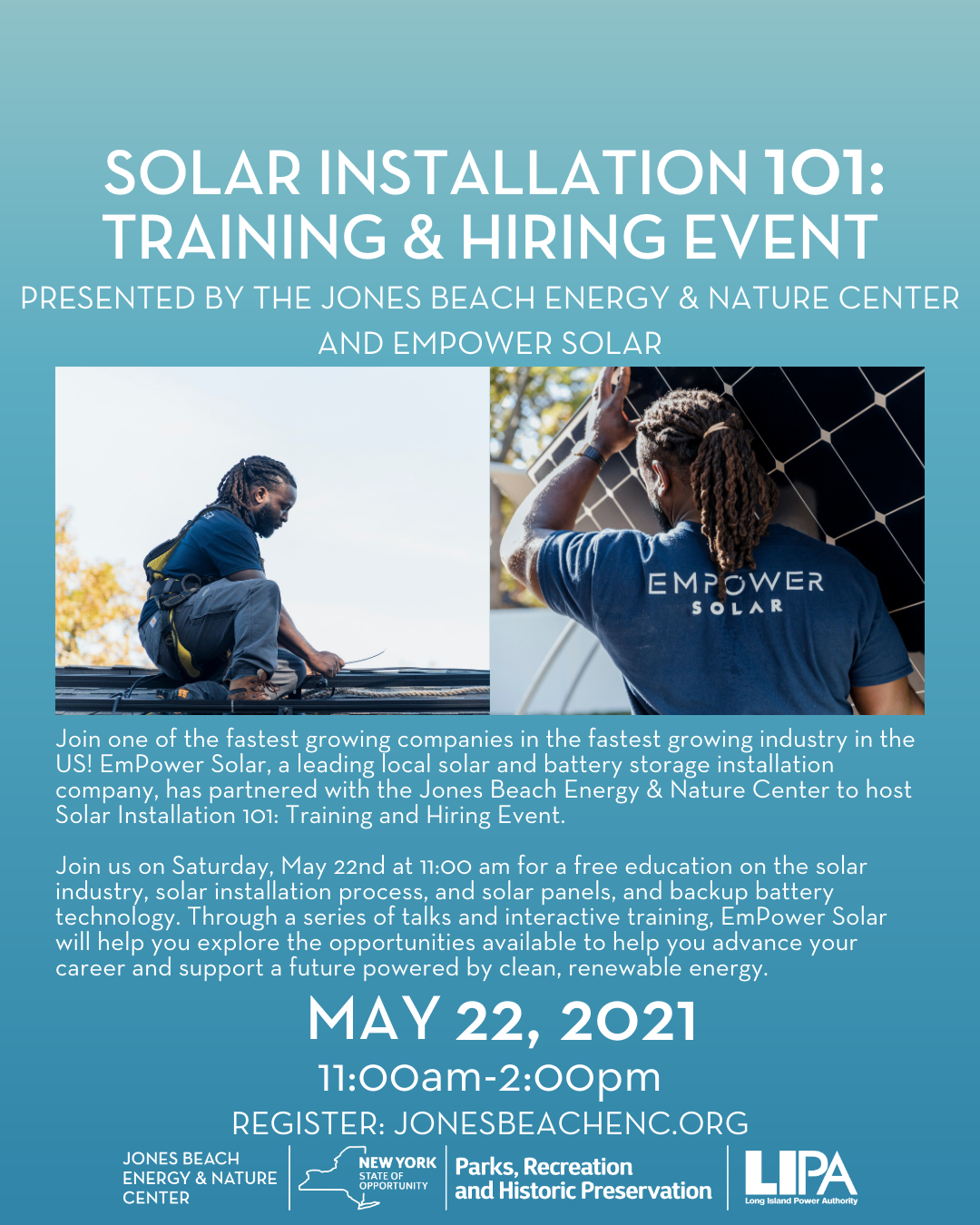 terrorist Initiatief Martin Luther King Junior Solar Installation 101: Training & Hiring Event — Jones Beach Energy &  Nature Center