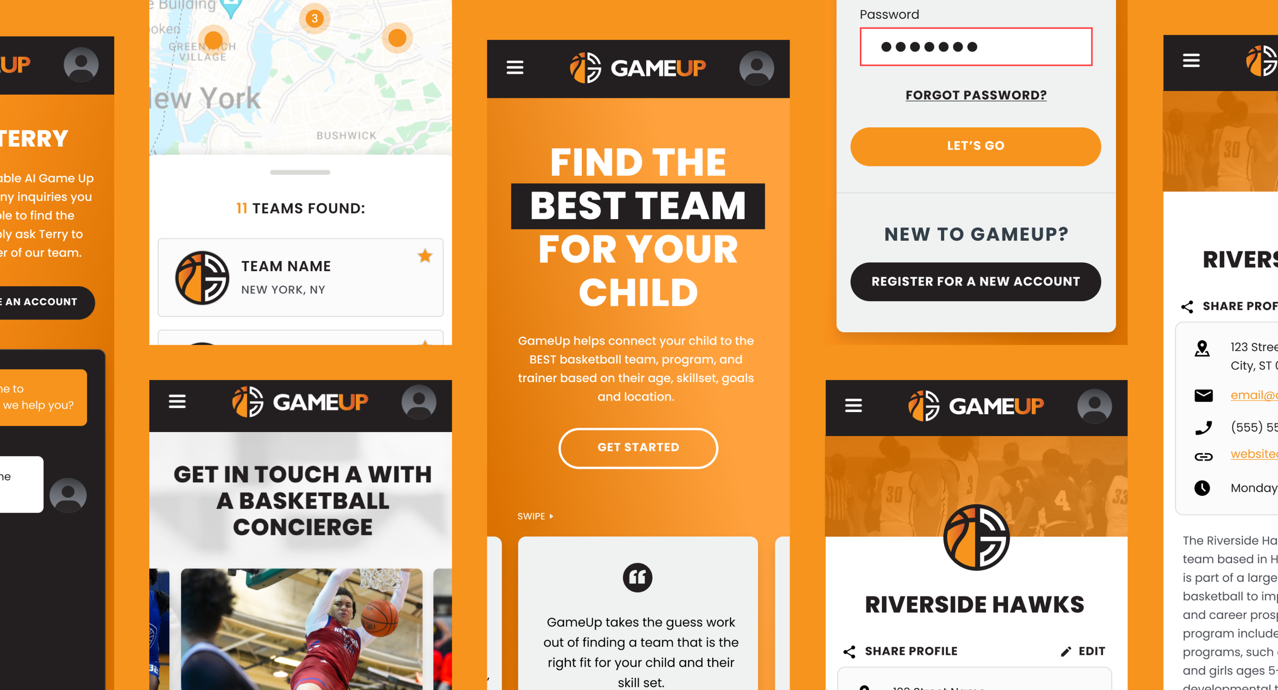 GameUp mobile designs