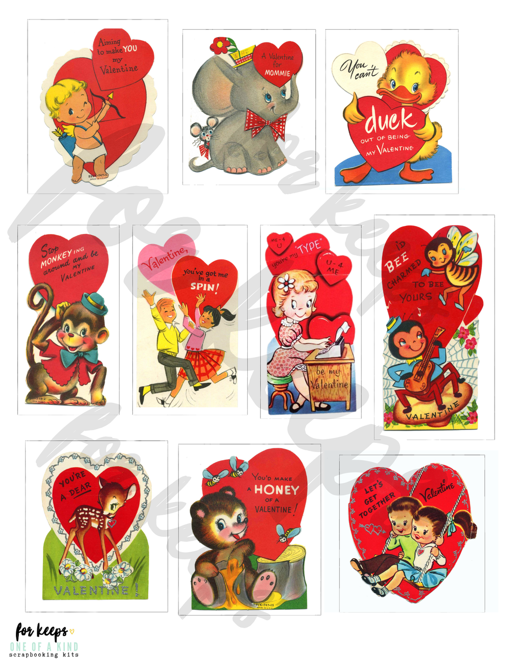 Retro Western Printable Valentine's Day Cards for Students