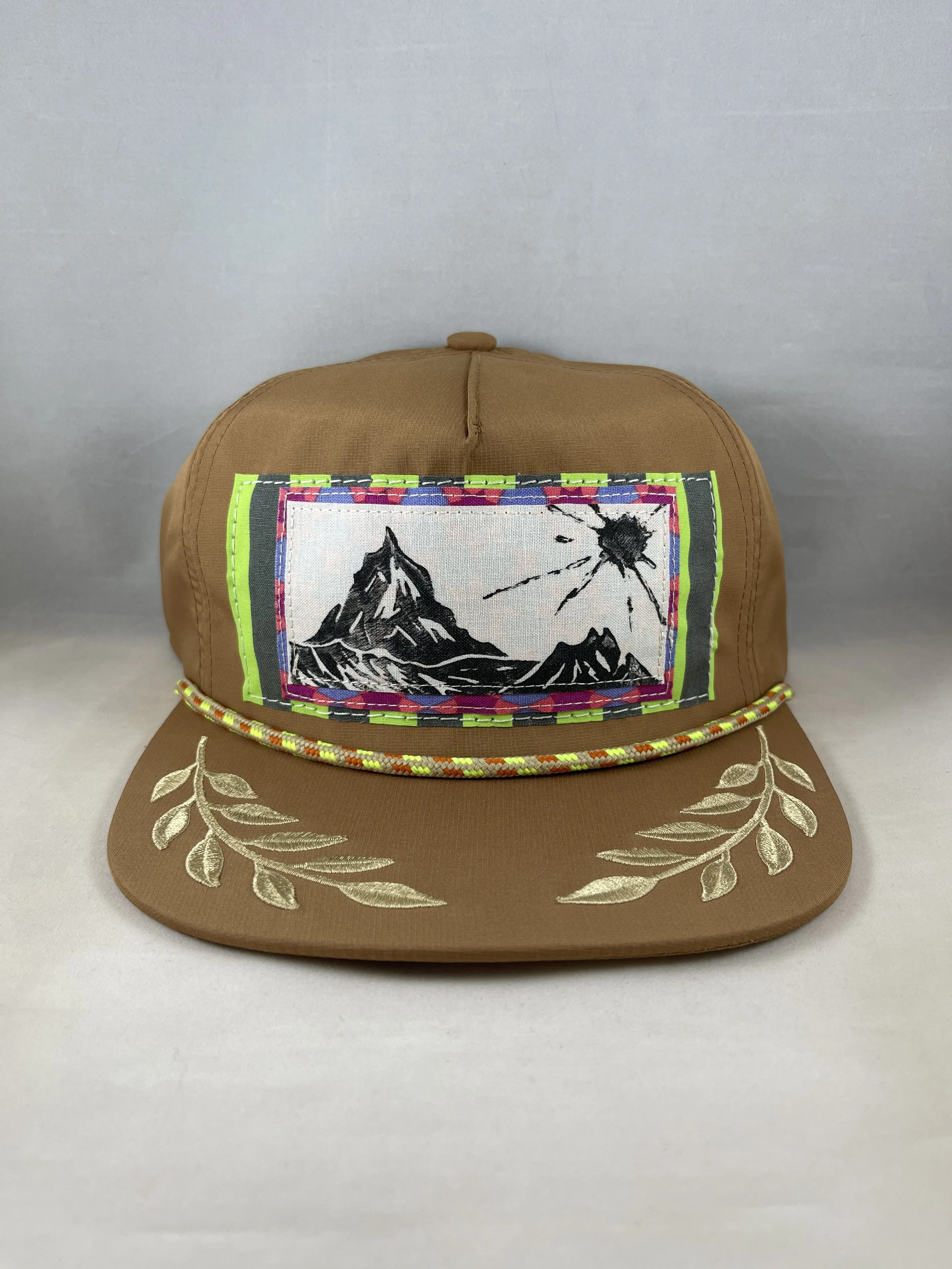 Caramel Richardson Fullback Hat - Lino Stamped Mountain Series