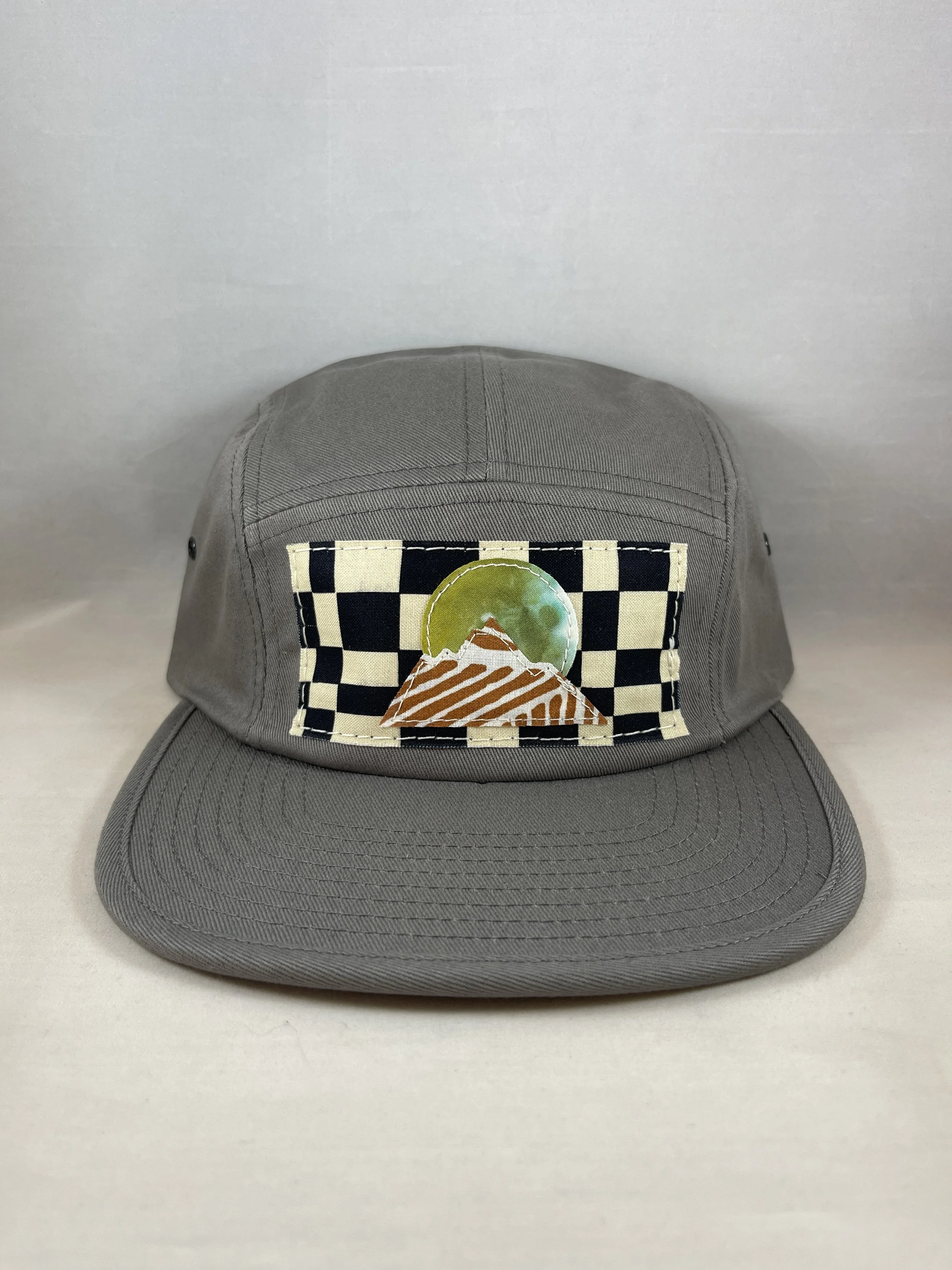 Gray 5 Panel Hat - Mountain Series