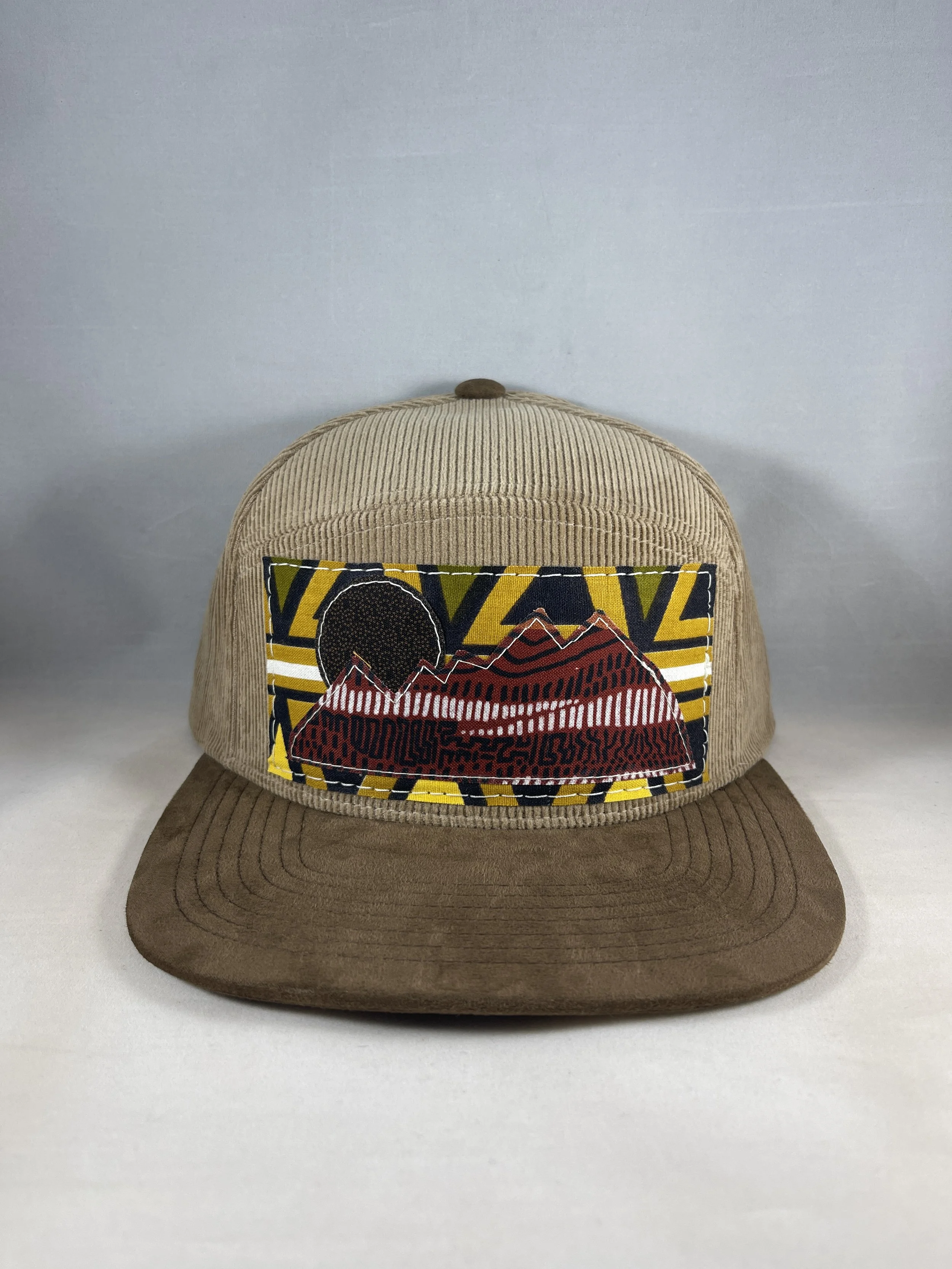 Tan Corduroy & Suede Fullback Hat - Mountain Series
