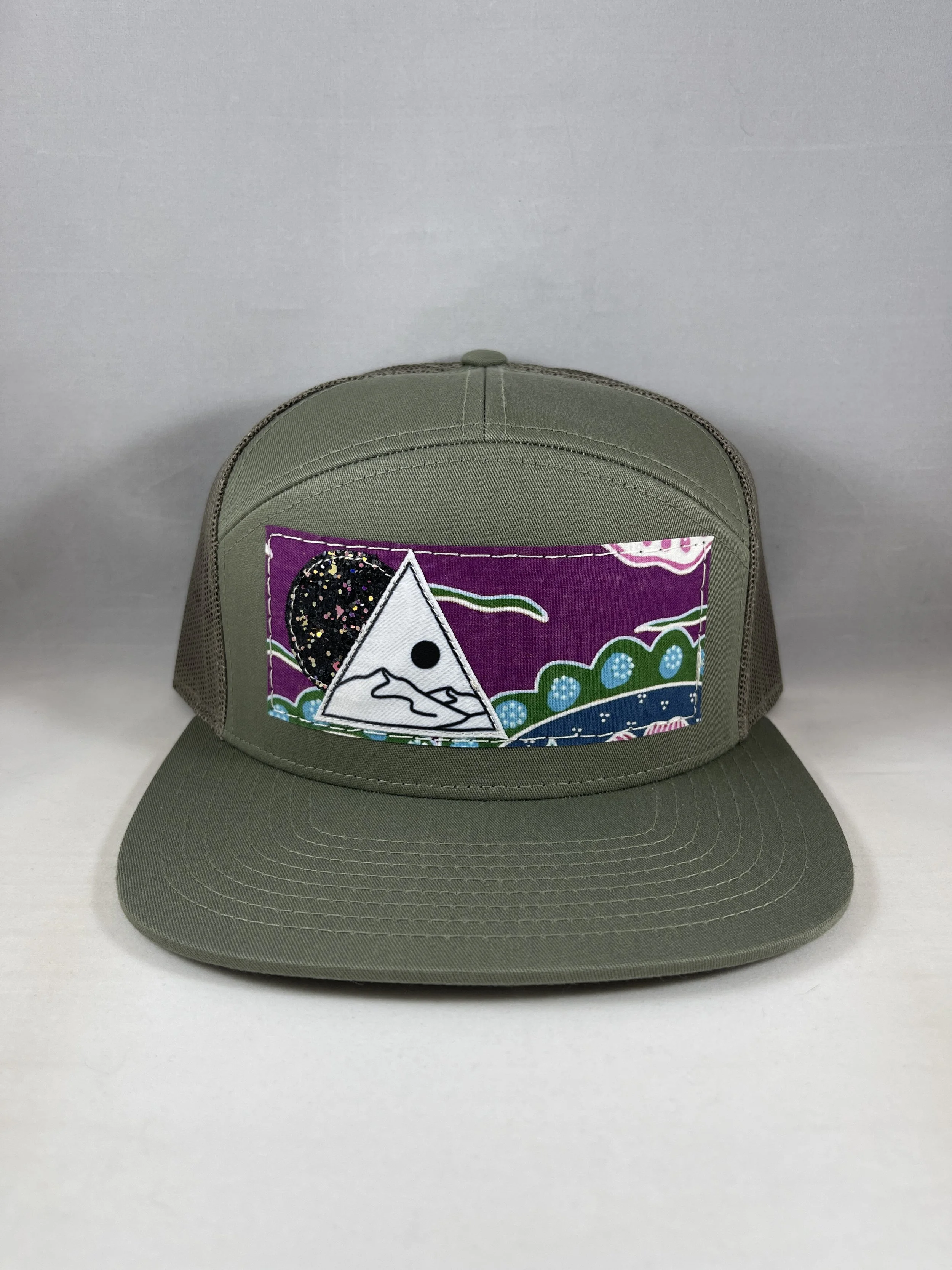 Sage Green 7 Panel Hat - Mountain View Series