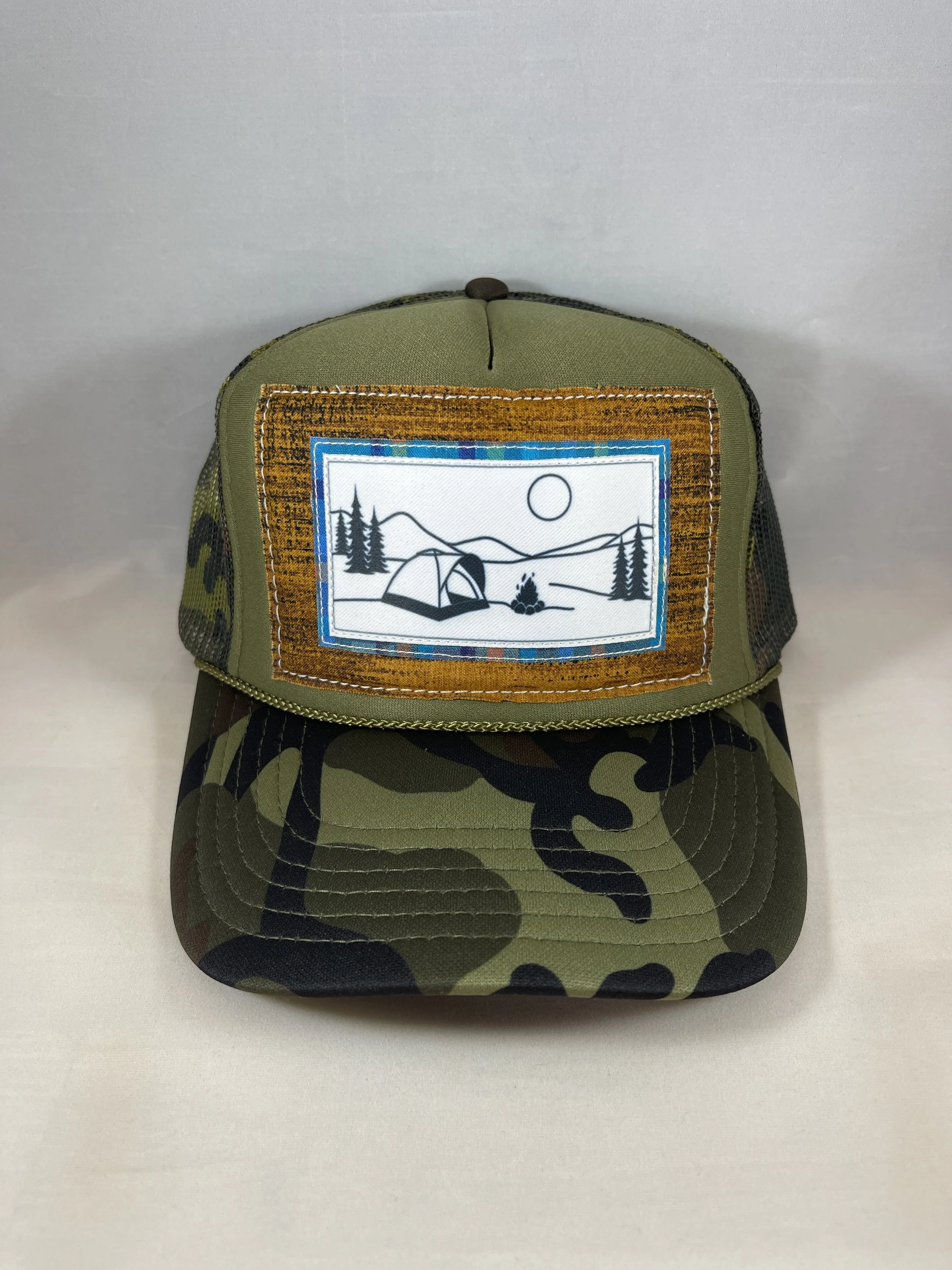 Dark Olive Green Trucker Hat - Camping Series