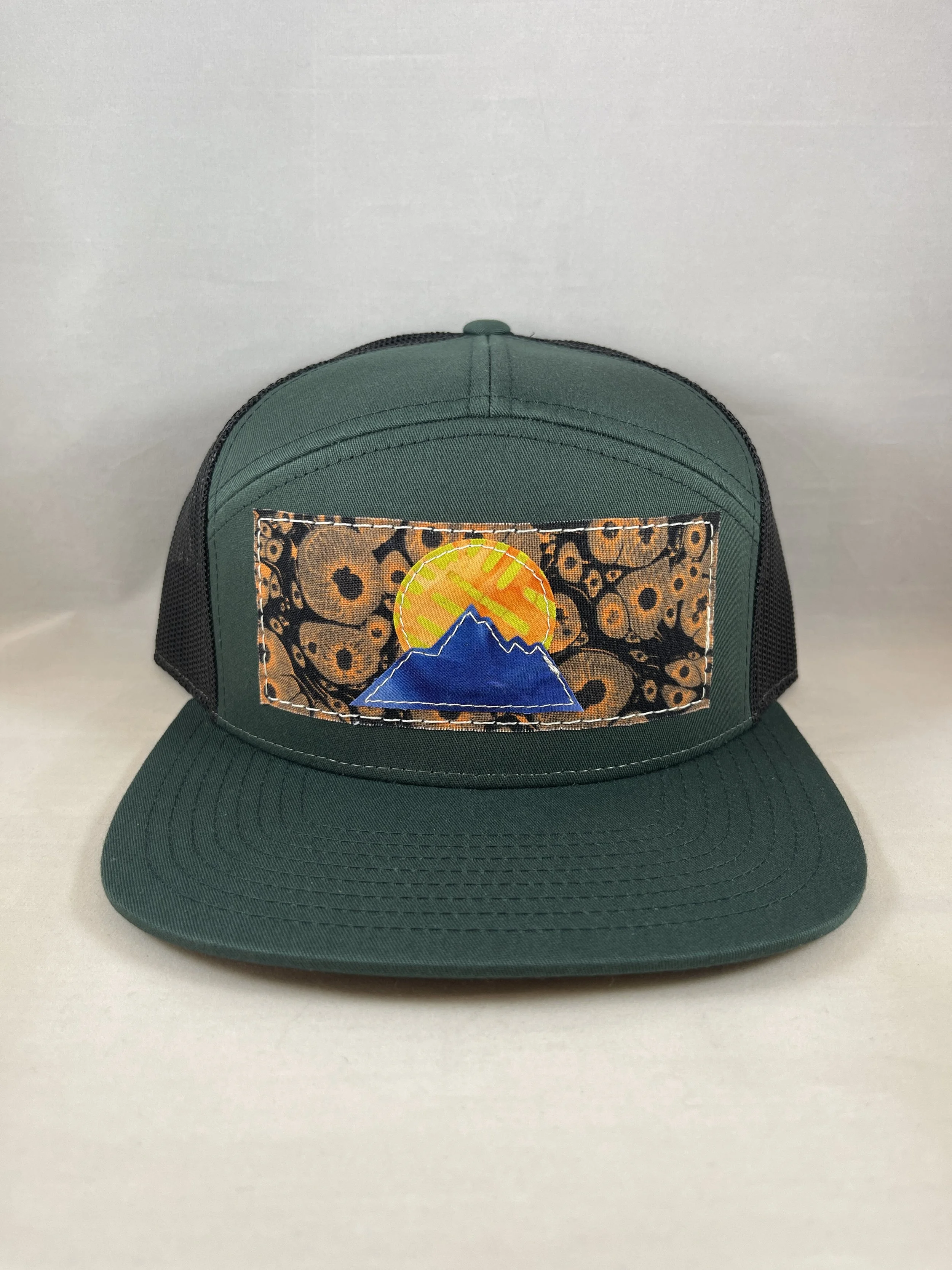 Hunter Green 7 Panel Hat - Mountain Series