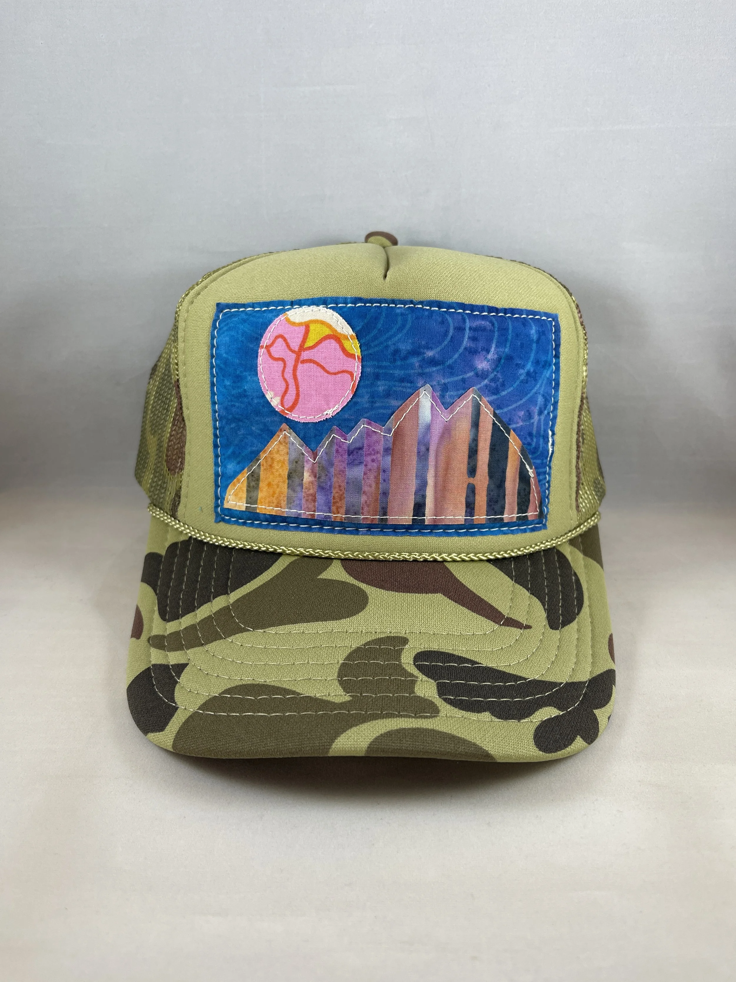 Light Olive Green Trucker Hat - Mountain Series