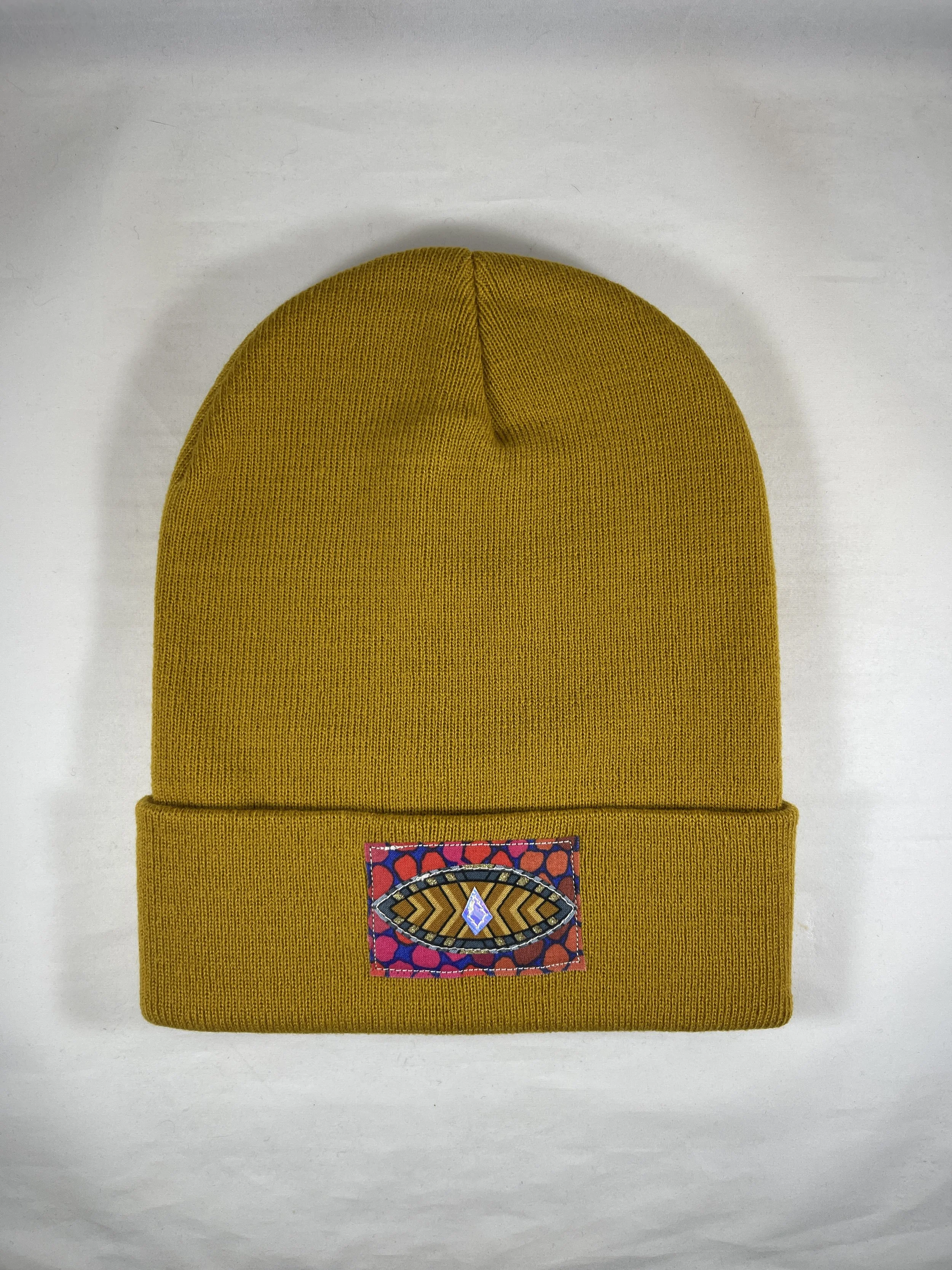 Rolled Golden Mustard Beanie - Third Eye Series