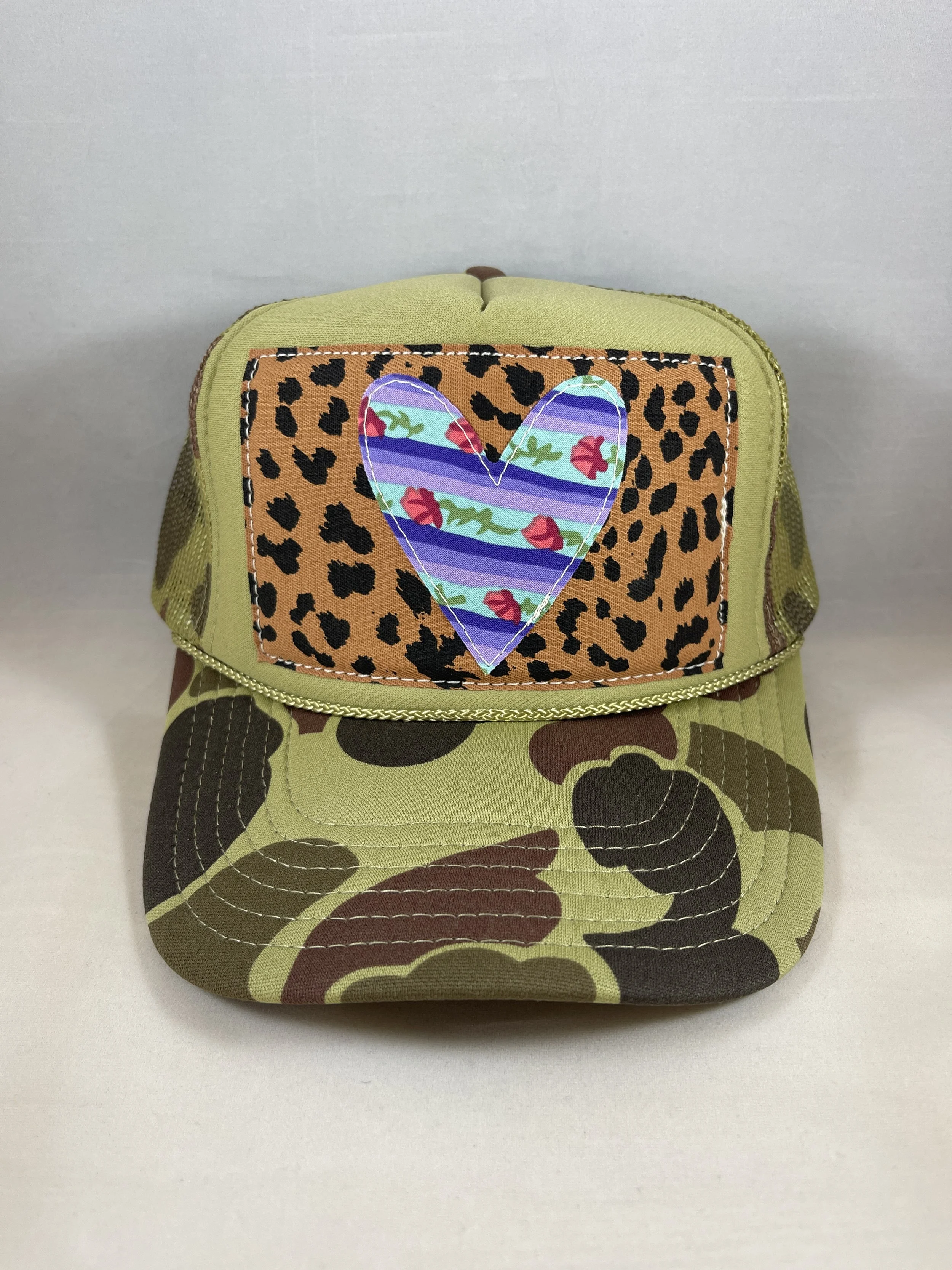 Light Olive Green Camo Trucker Hat - Spread the Love Series