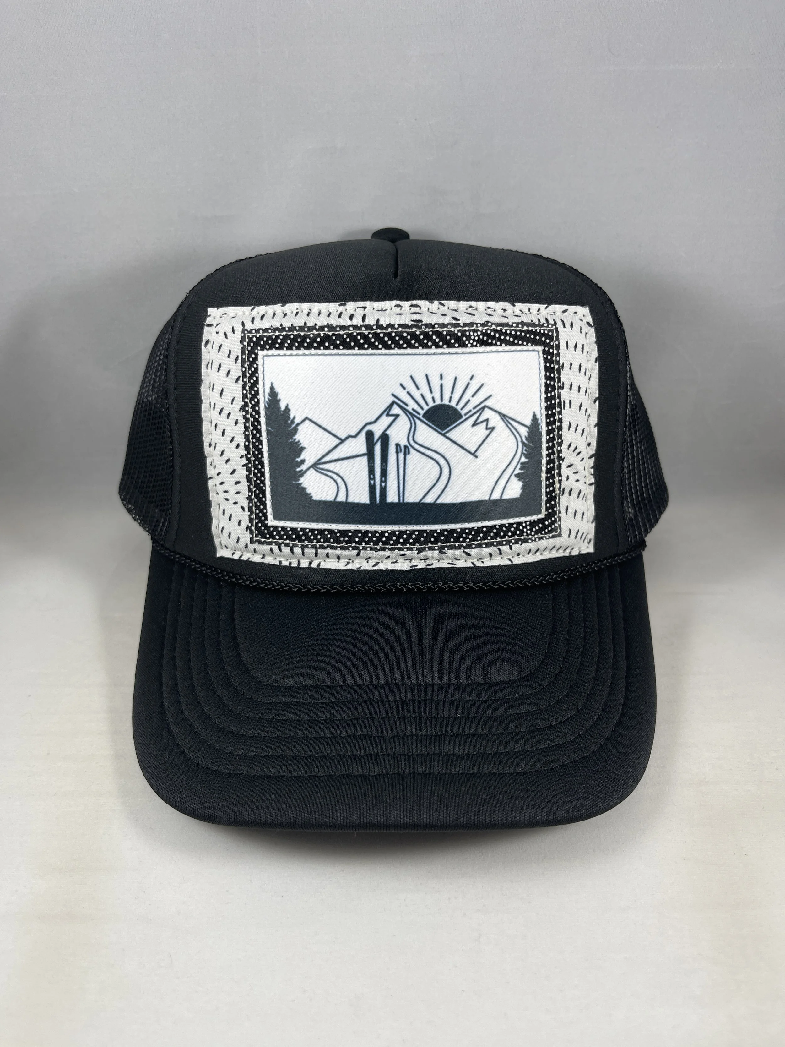 Black Trucker Hat - Monochromatic Winter Ski Series