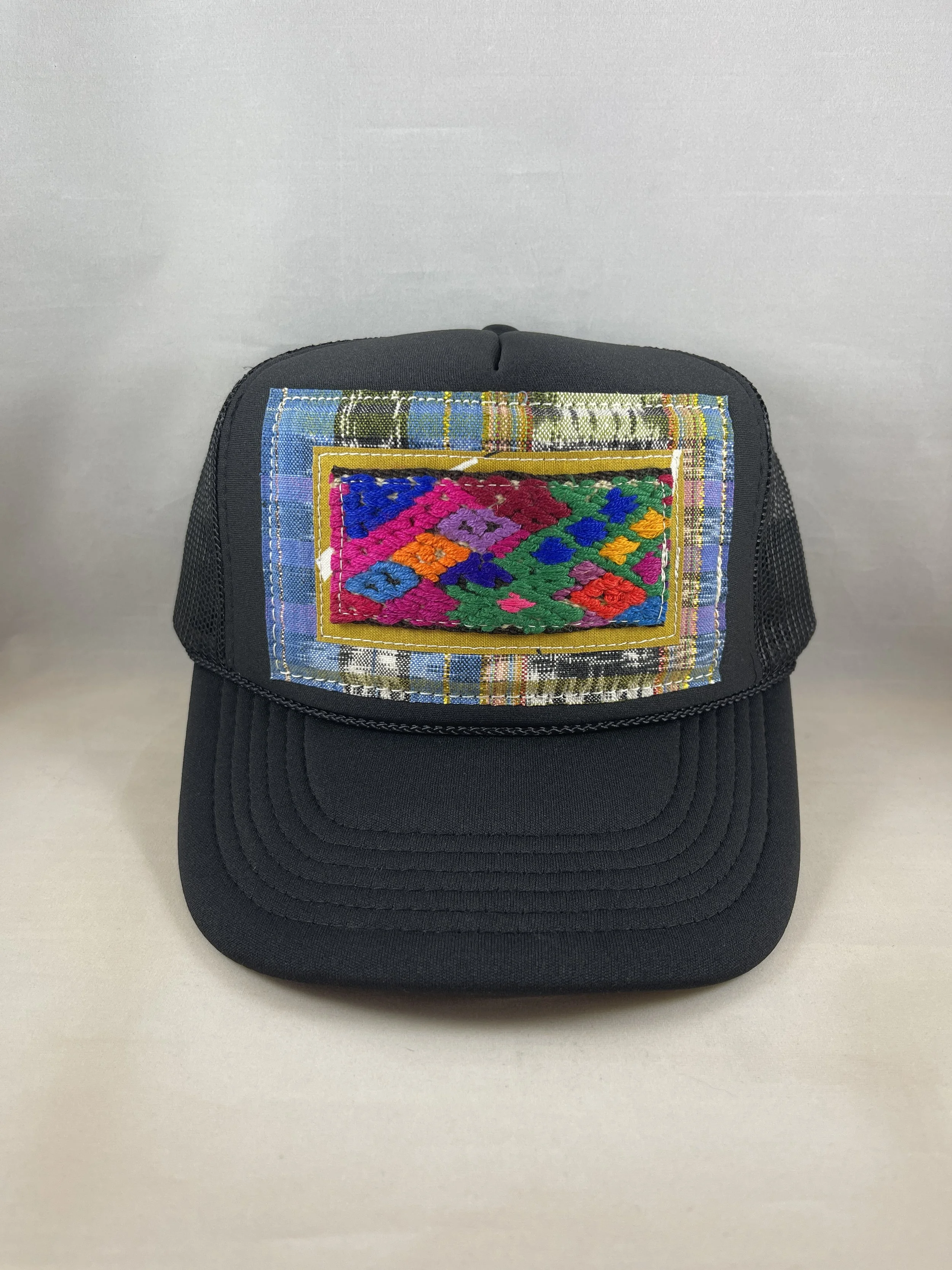 Black Trucker Hat - Guatemalan Textile Collection