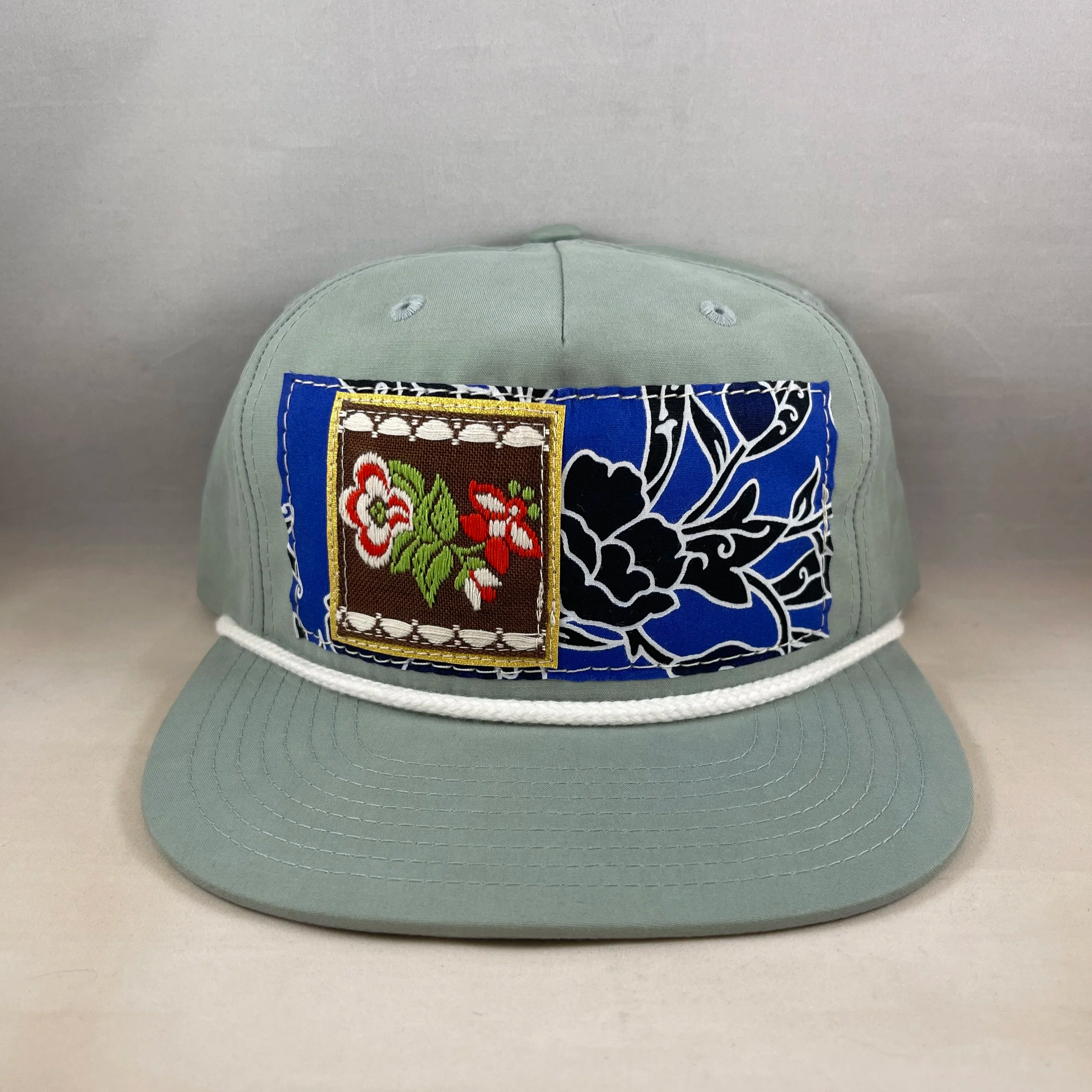 Light Aqua Richardson Fullback Hat - French & Thai Textile Collection