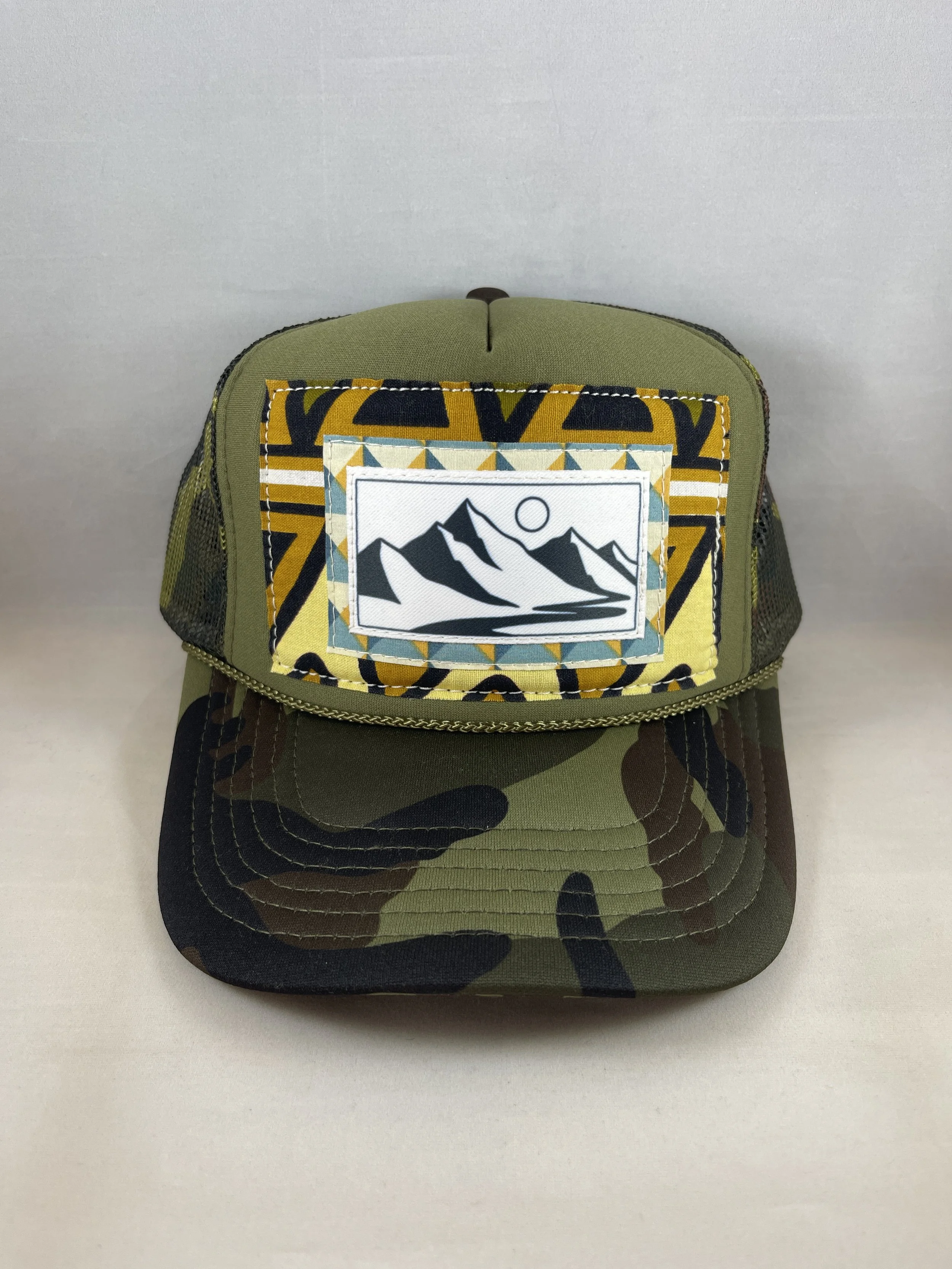 Olive Green Trucker Hat - Mountain View Series