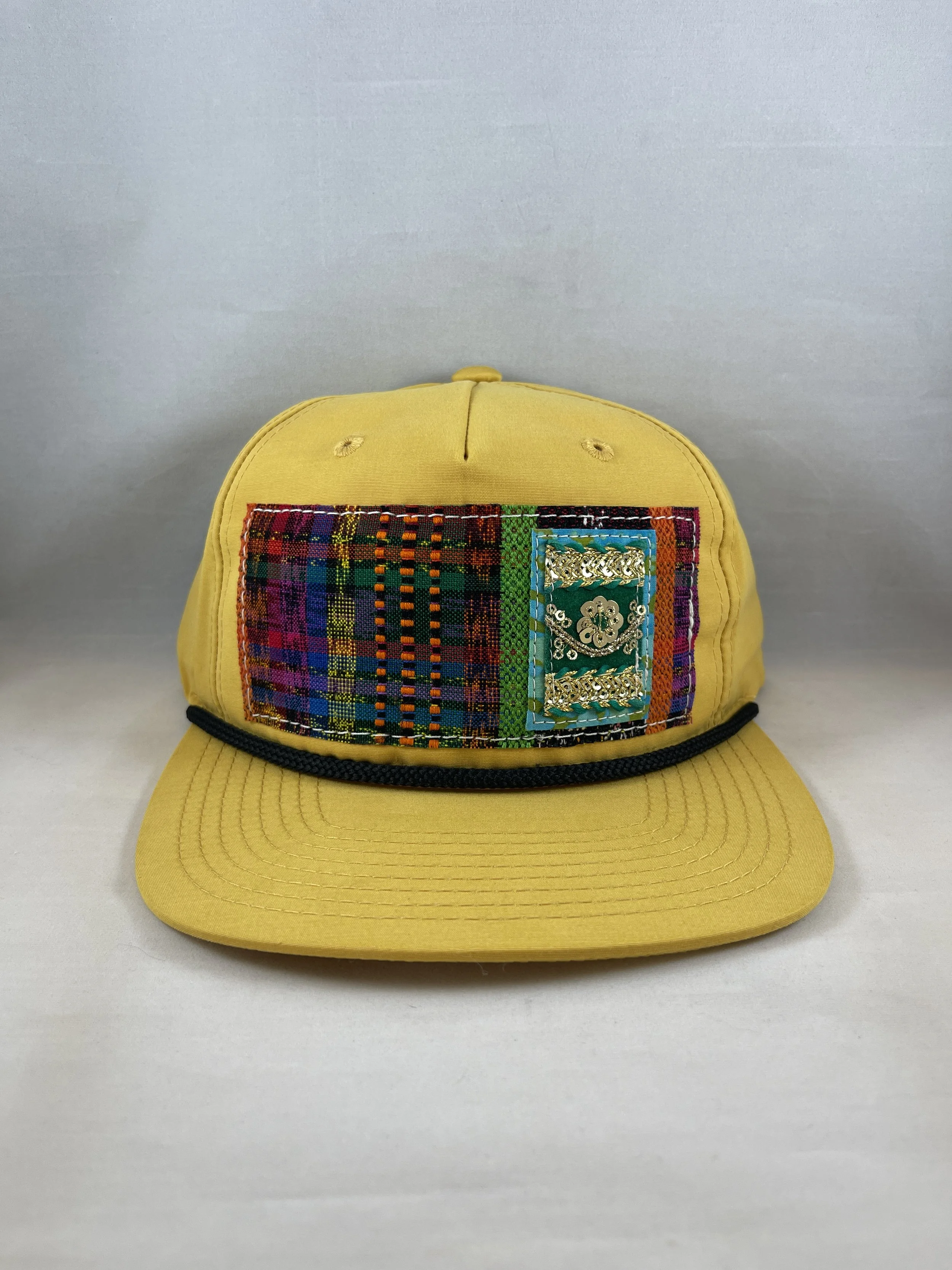 Mustard Yellow Richardson Fullback Hat - Guatemalan & Thai Textile Collection