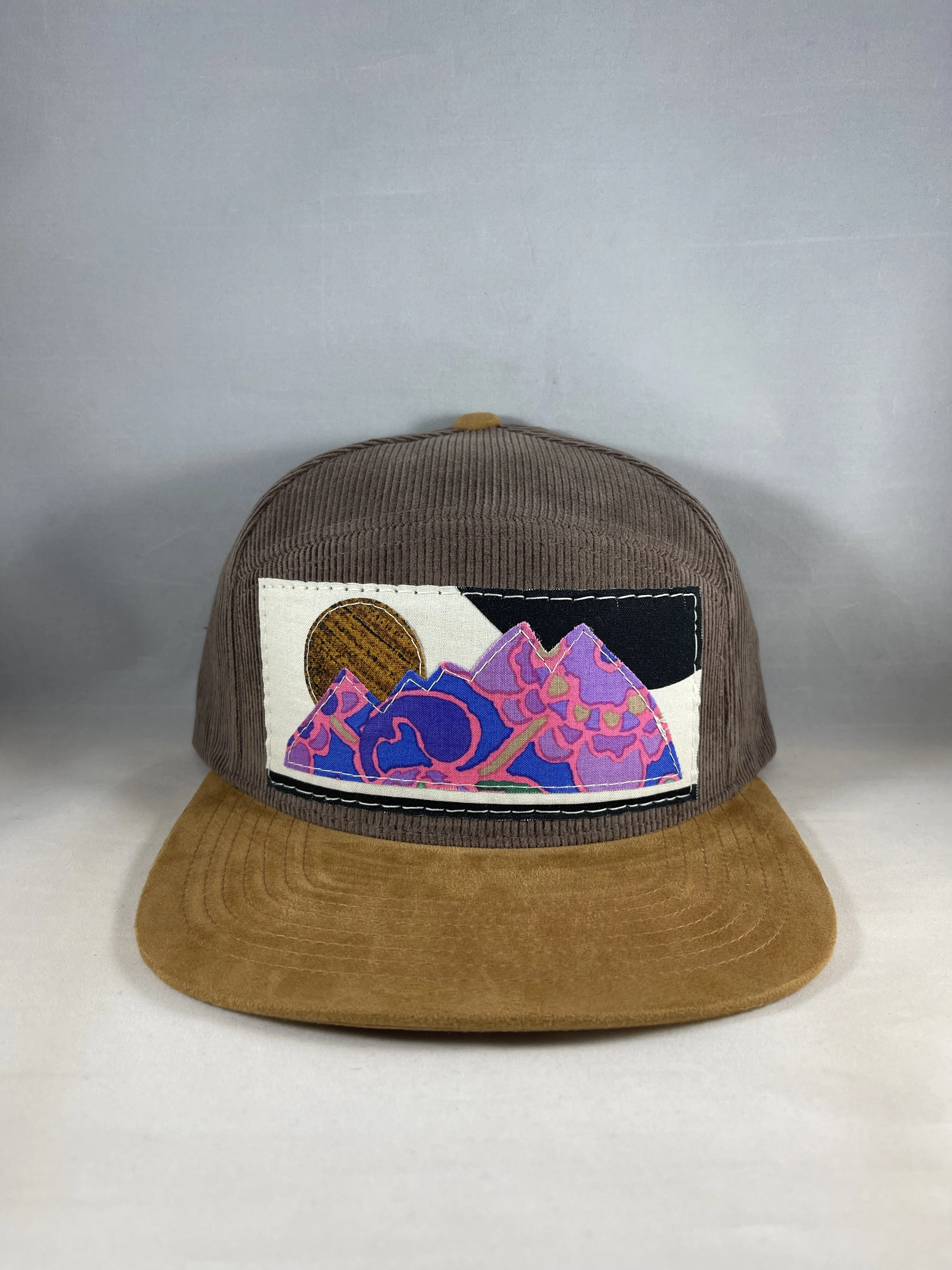 Brown Corduroy & Suede Fullback Hat - Mountain Series