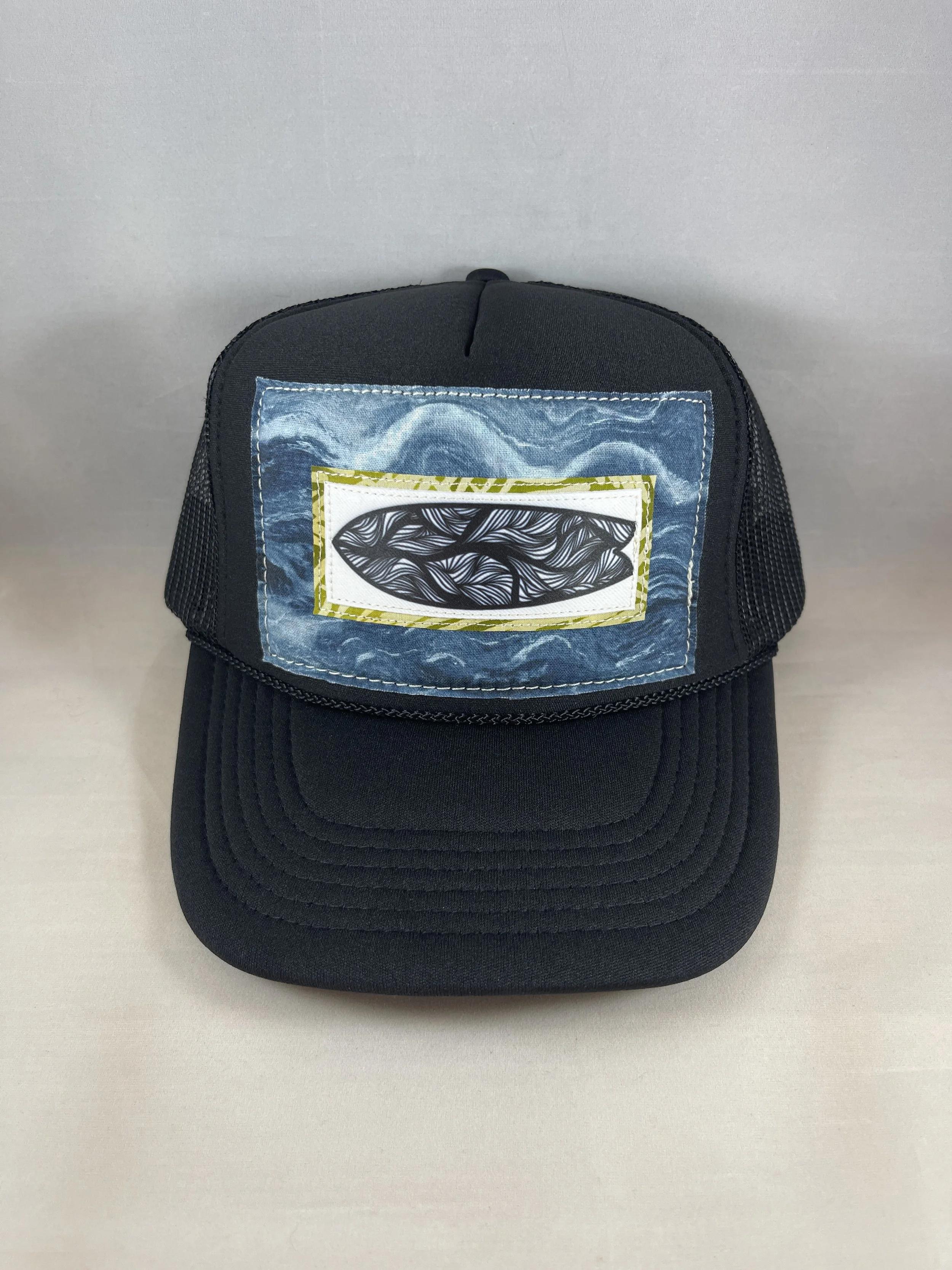 Black Trucker Hat - Surf Board Series
