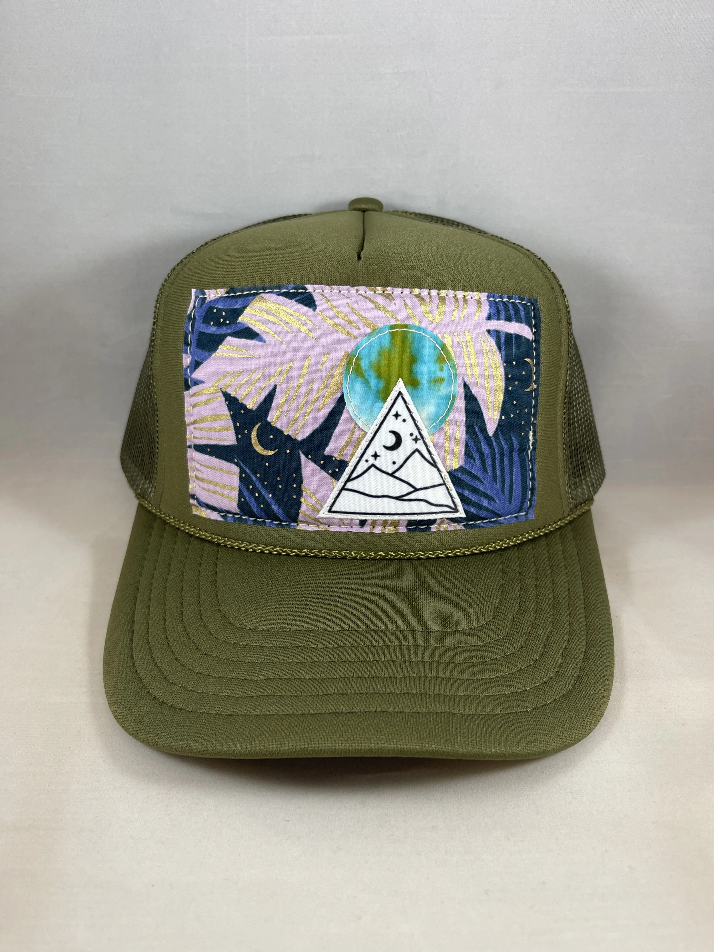 Olive Green Trucker Hat - Mountain View Series