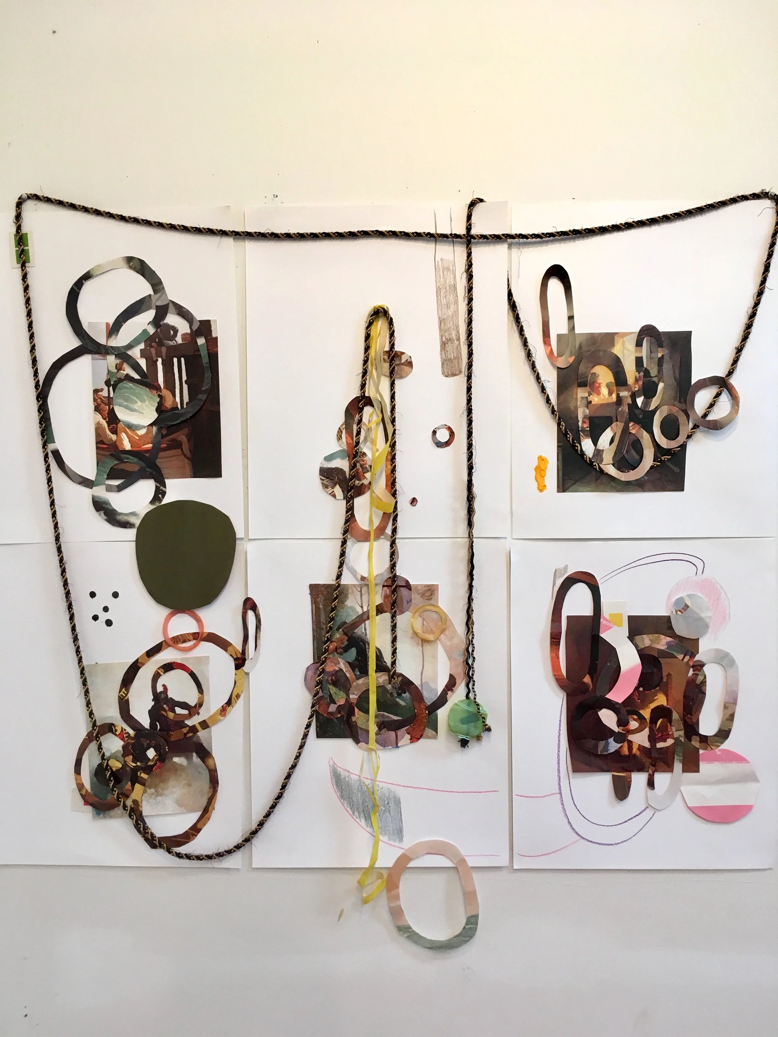 Title: “Running Roughshod”, 2020Mixed Media on Paper 36” x 54