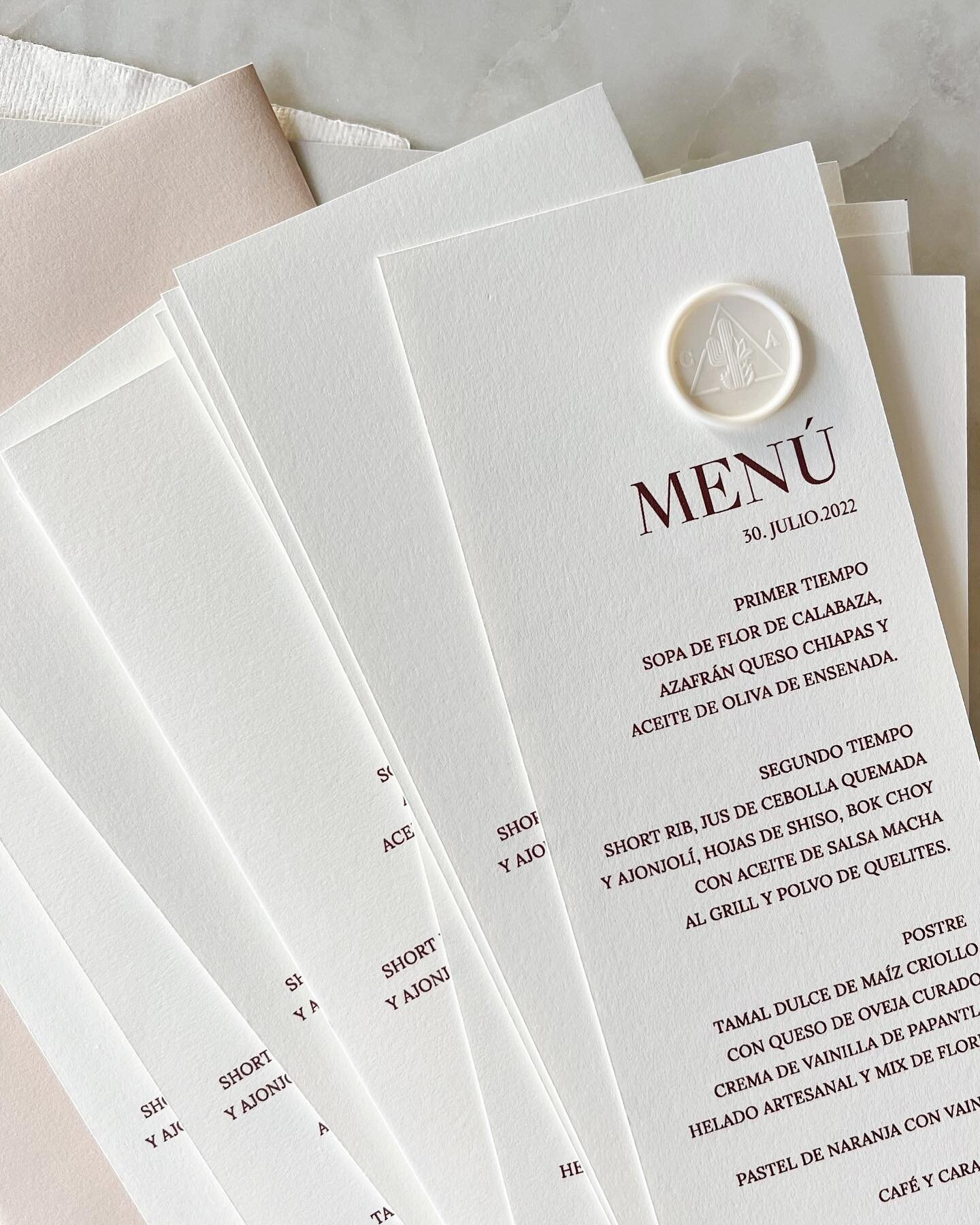 Wedding menu &mdash;