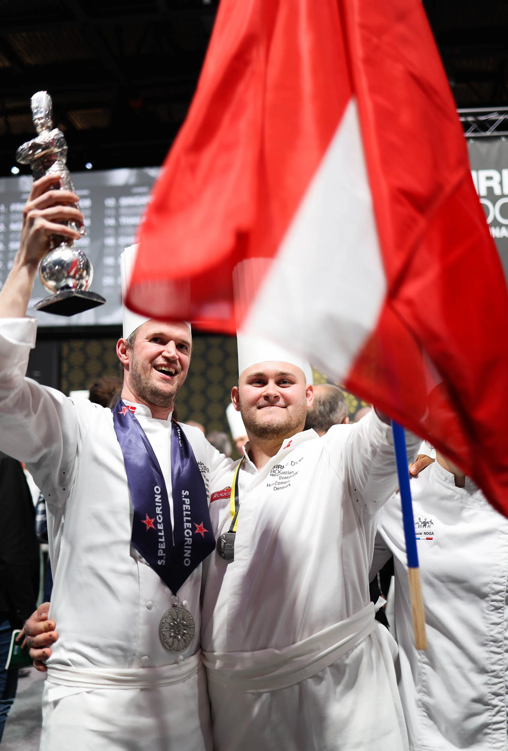   BOCUSE D'OR 2021  
  DENMARK TAKES SILVER  
  In a grueling 5.5-hour display of strength, passion and team spirit, Ronni Vexøe Mortensen and Sebastian Holberg Svendsgaard from Denmark took a much deserved silver medal at a heated race for top posit