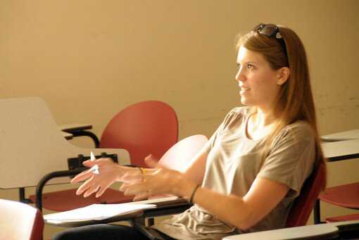 Students and faculty had the chance to pose questions.