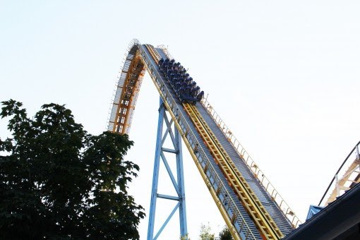 Students ride one of the many rollercoasters at Hershey.