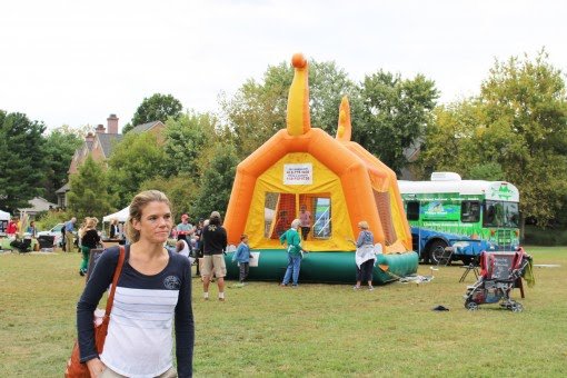 A bouncy house featured