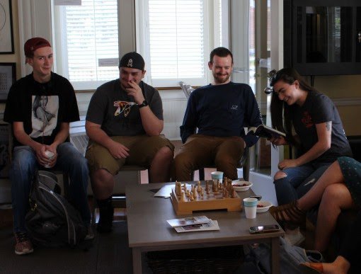 Kylie Hargrave led the reading for Sigma Tau Delta.